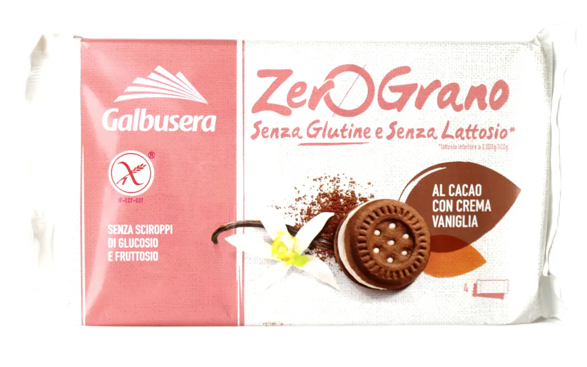 ZeroGrano Frollini al Cacao e Crema Vaniglia 160 g ZeroGrano Frollini al Cacao e Crema Vaniglia 160 g