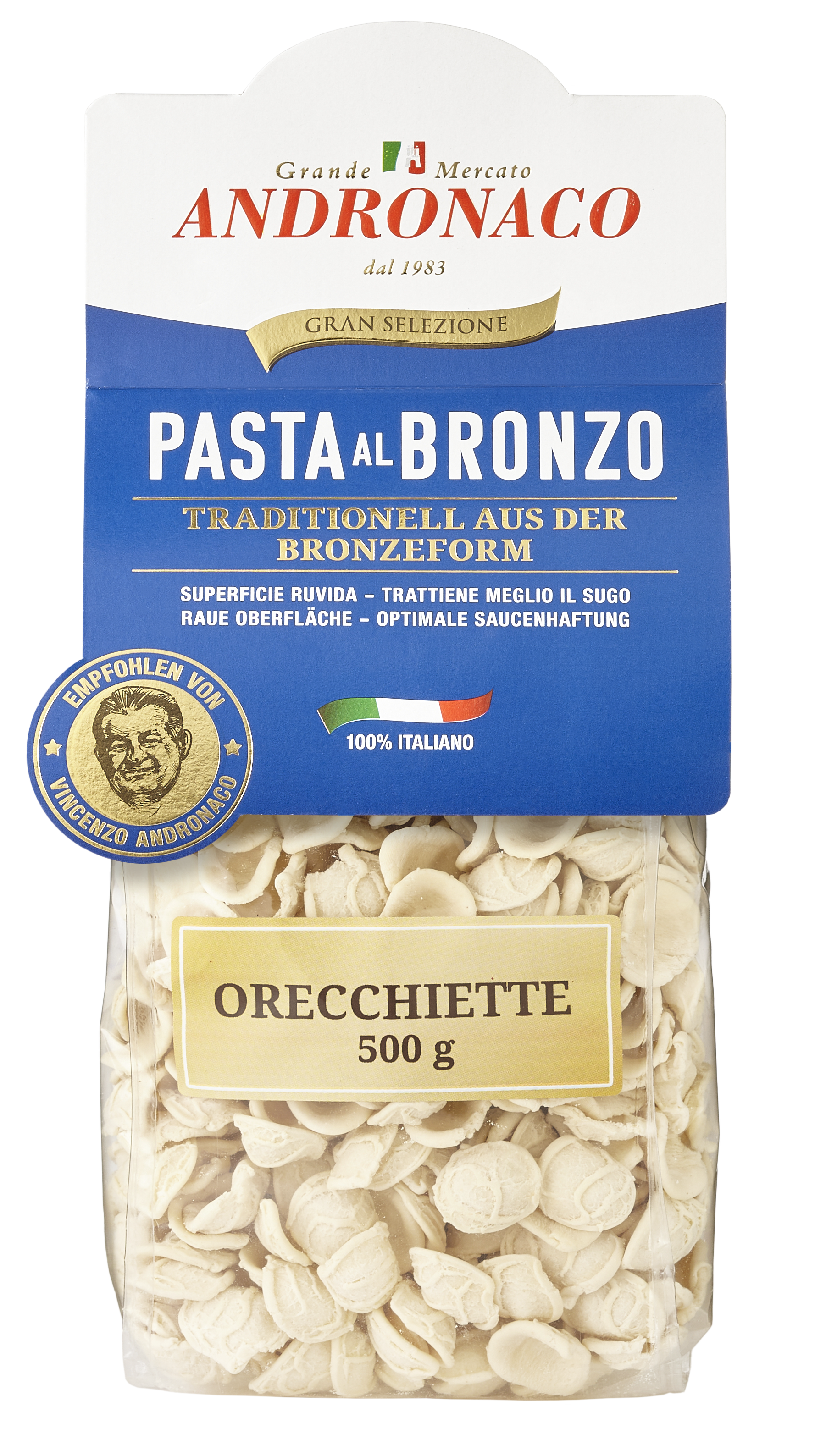 ANDRONACO, Pasta al Bronzo Orecchiette 500 g, Pasta, 0,5 kg