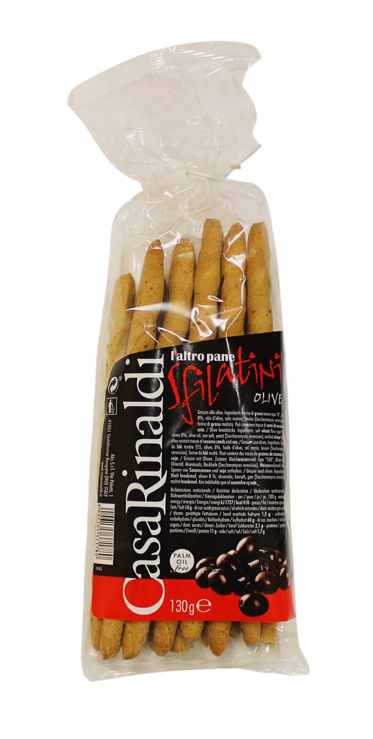 Casa Rinaldi, Sfilatini Olive 130 g, Brot & Knabbern, 0,13 kg