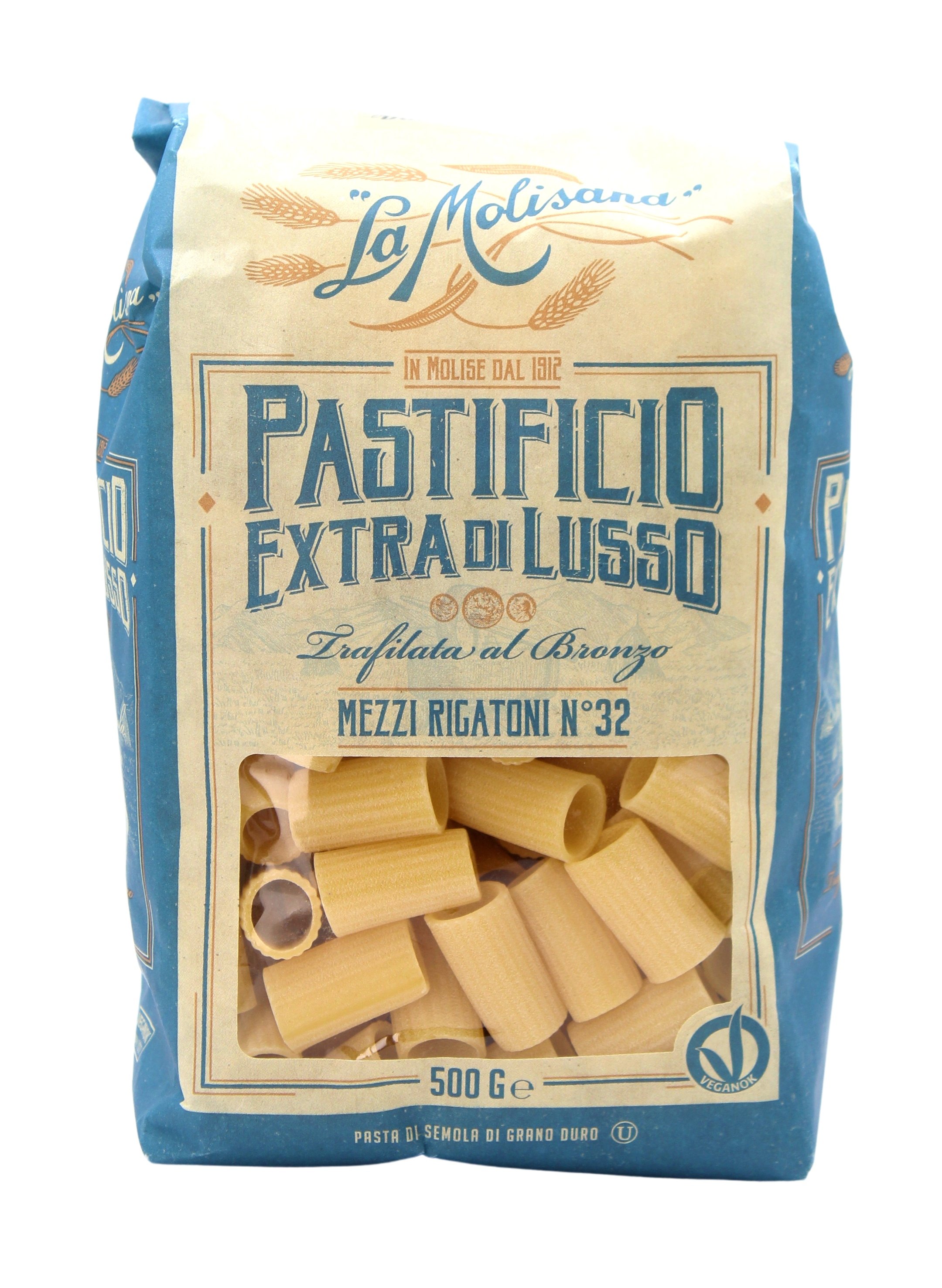 La Molisana, Pastificio Extra di Lusso Mezzi Rigatoni n°32 500 g, Pasta, 0,5 kg