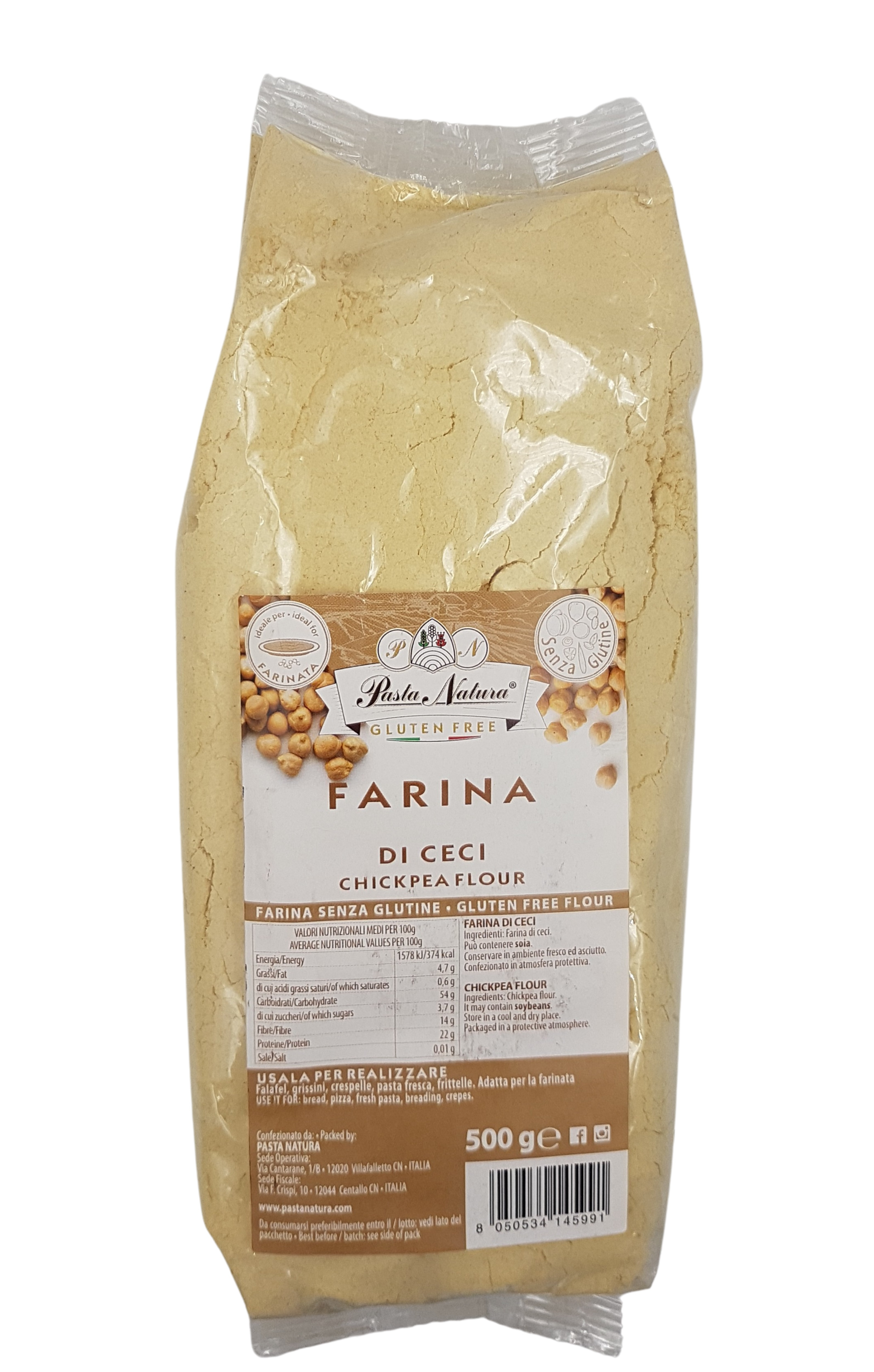Pasta Natura, Farina di Mais Giallo 500 g, Glutenfrei, 0,5 kg