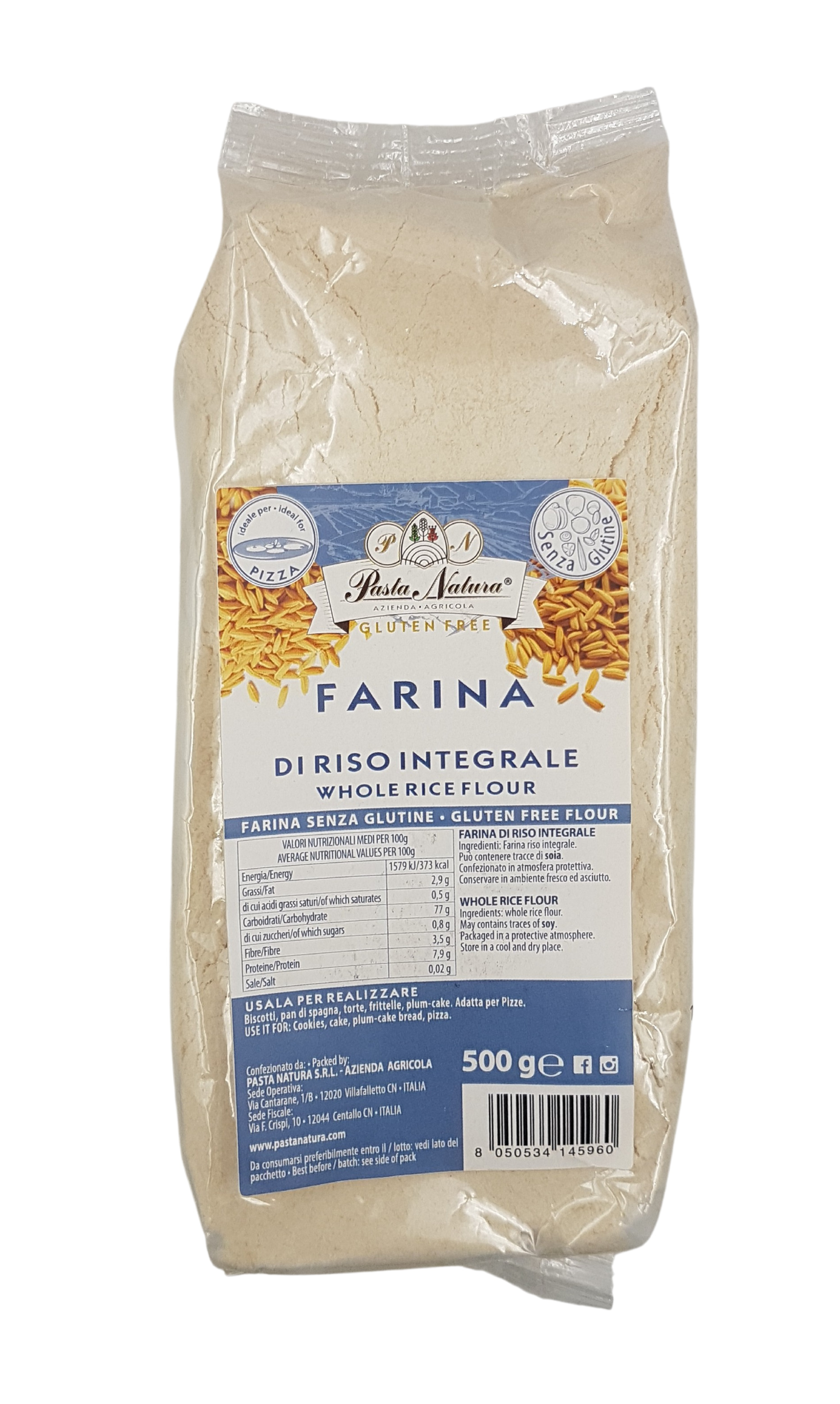 (5,58 €/kg) Pasta Natura Farina di Riso Integrale 500 g
