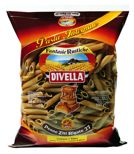 Divella, Penne Ziti Rigate Integrali N°27, Pasta, 0,5 kg