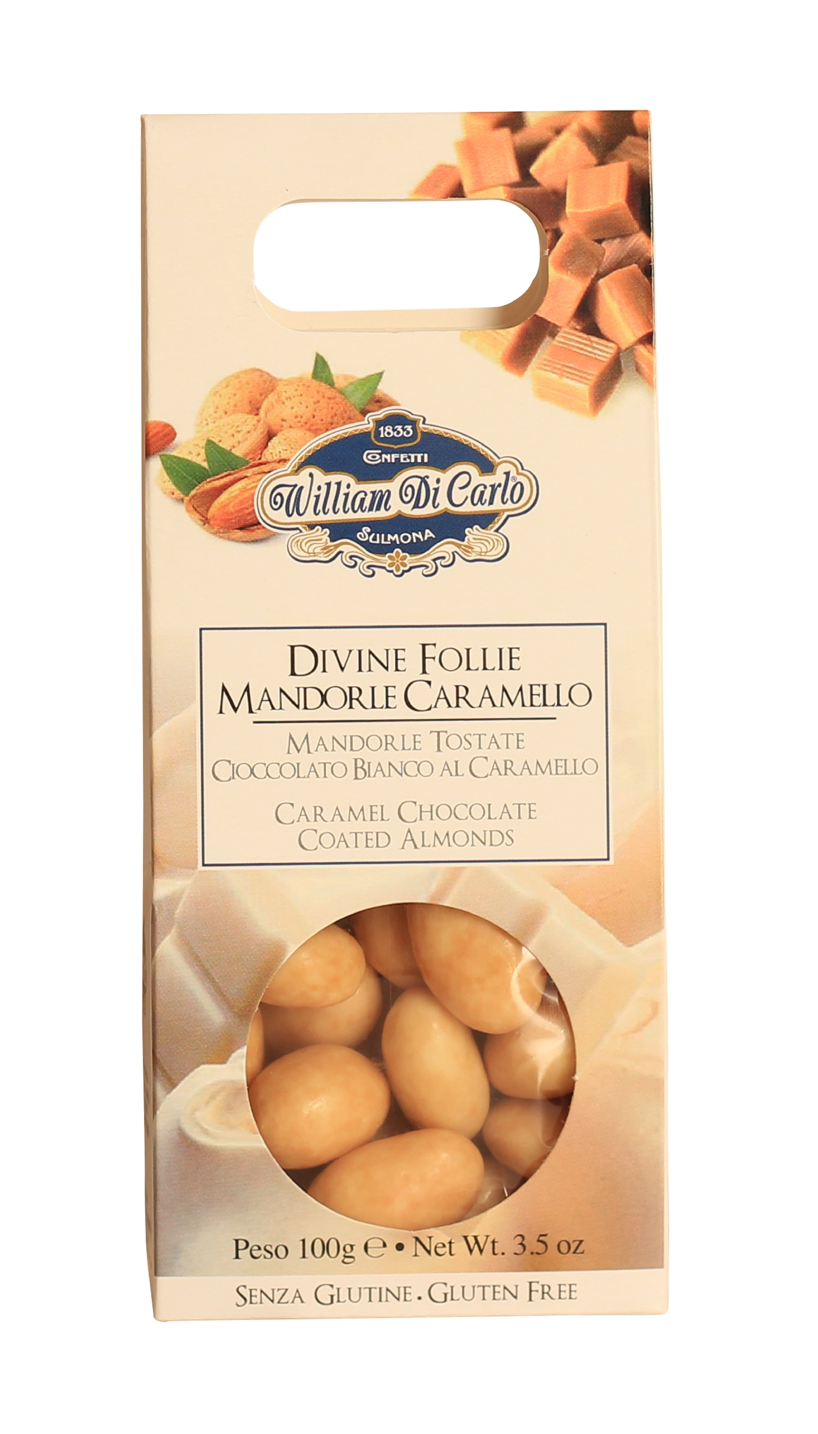 William di Carlo, Divine Follie Mandorle Caramello 100g, Süßwaren, 0,1 kg