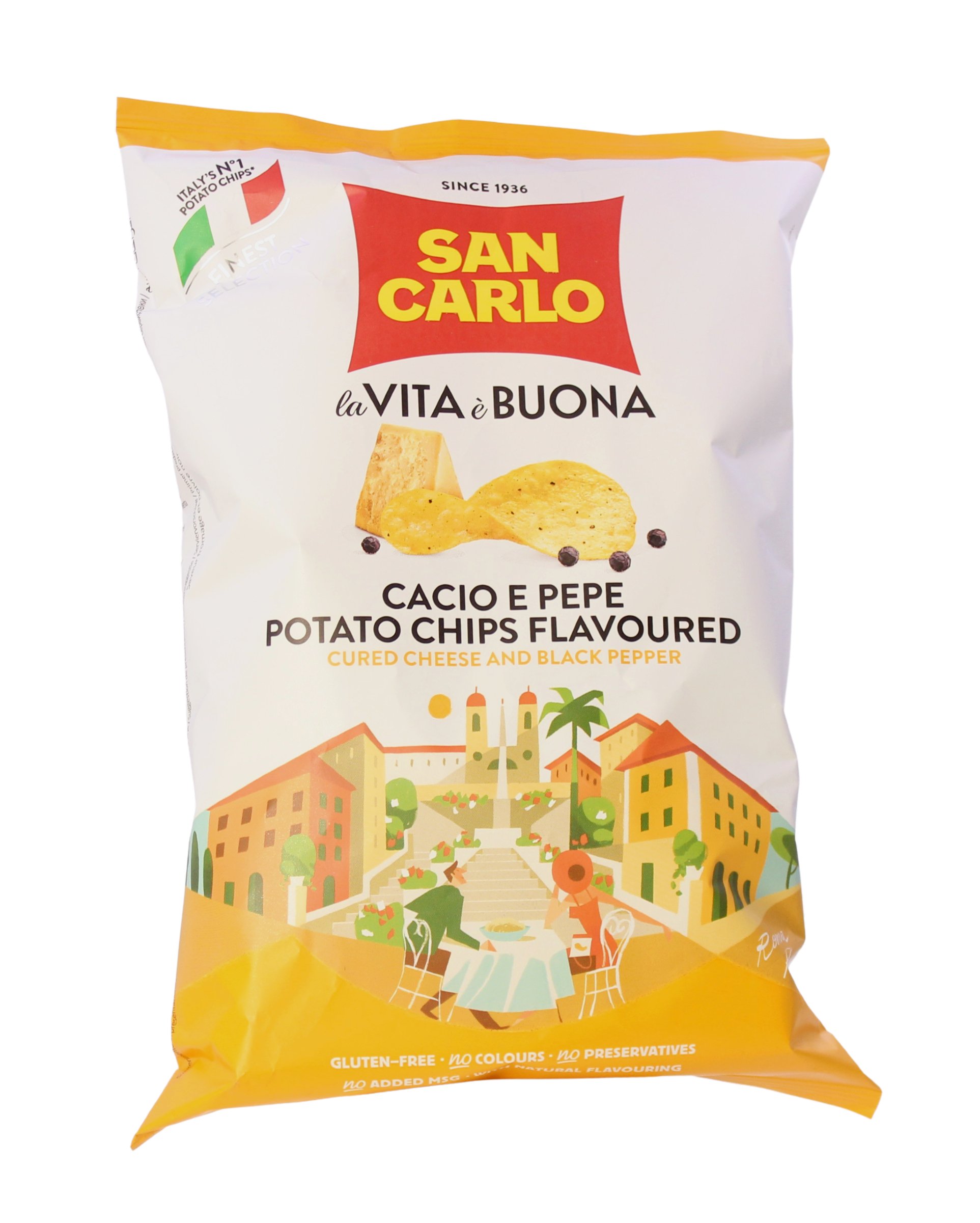 (21,90 €/kg) San Carlo Chips Cacio e Pepe Piazza di Spagna 100 g