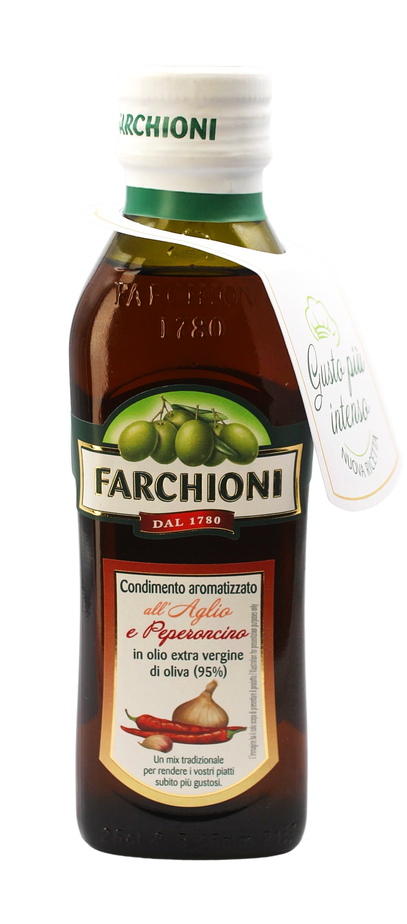 Farchioni, Condimento all'Aglio e Peperoncino in Olio Extra Vergine di Oliva, Olivenöl, 0,25 l