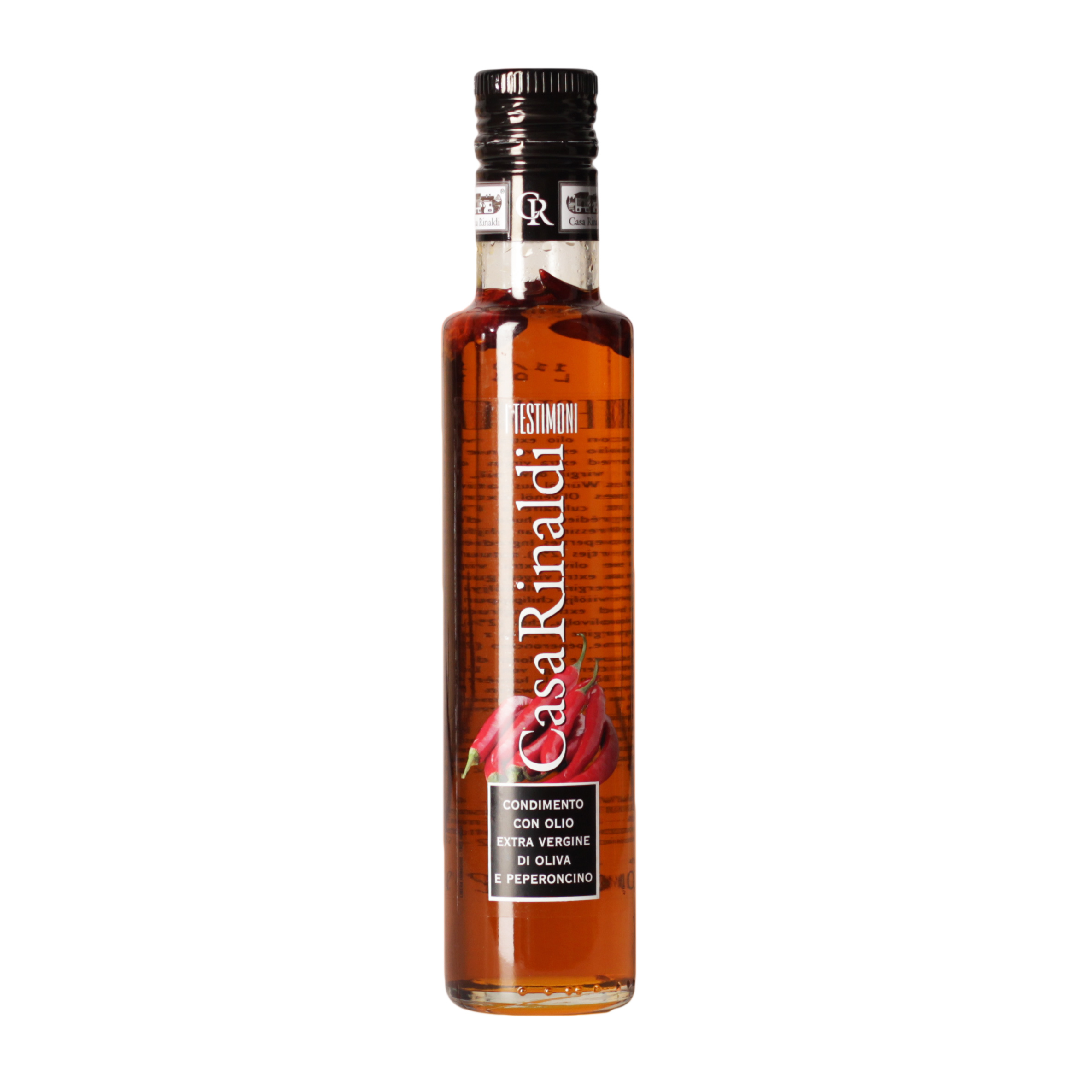 Casa Rinaldi, Condimento Testimoni con Olio Extra Vergine Oliva e Peperoncino 250 ml, Olivenöl, 0,25 l