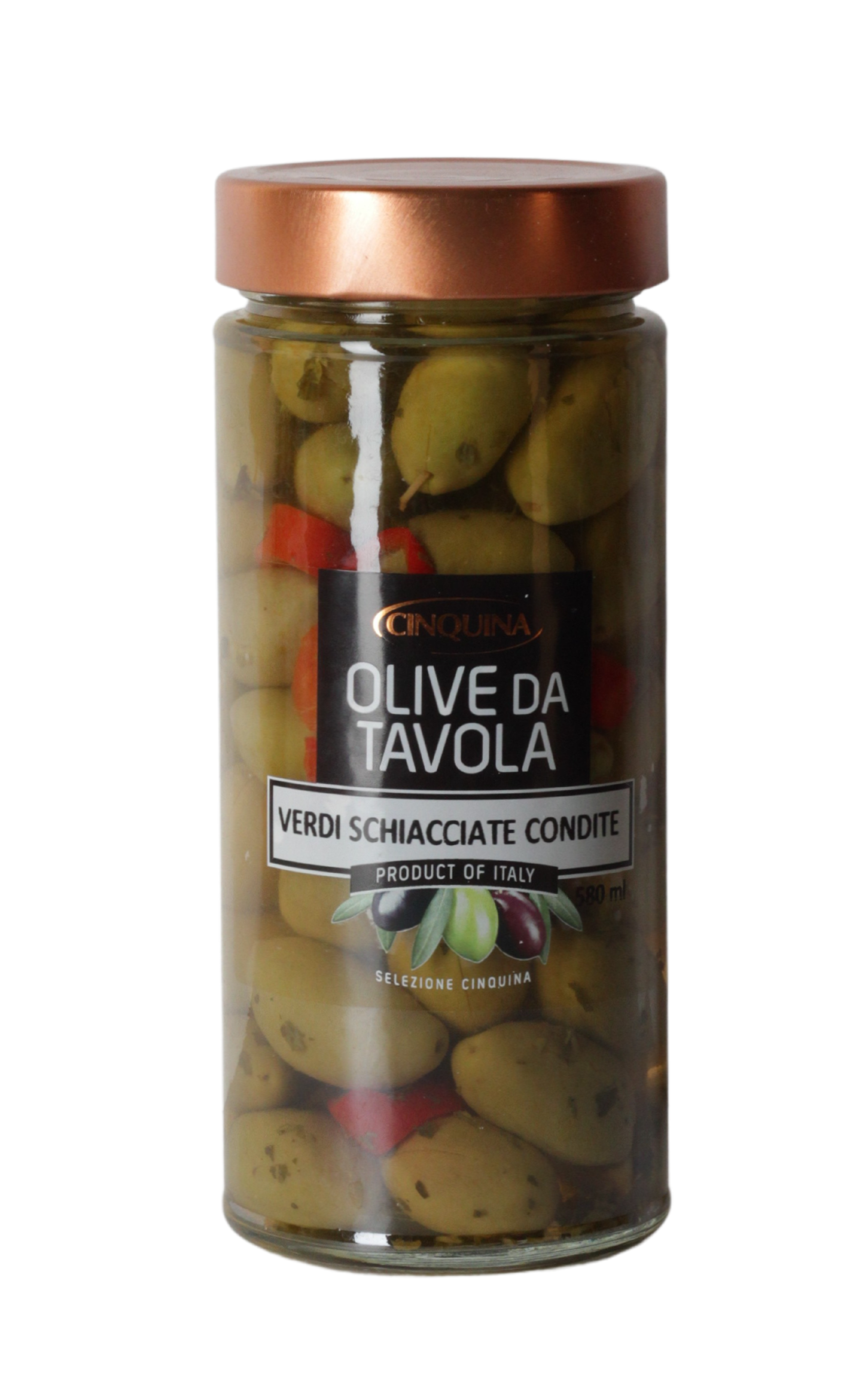 (18,09 €/kg) Cinquina Sole d ́Abruzzo Olive Verdi Schiacciate Condite 320 g
