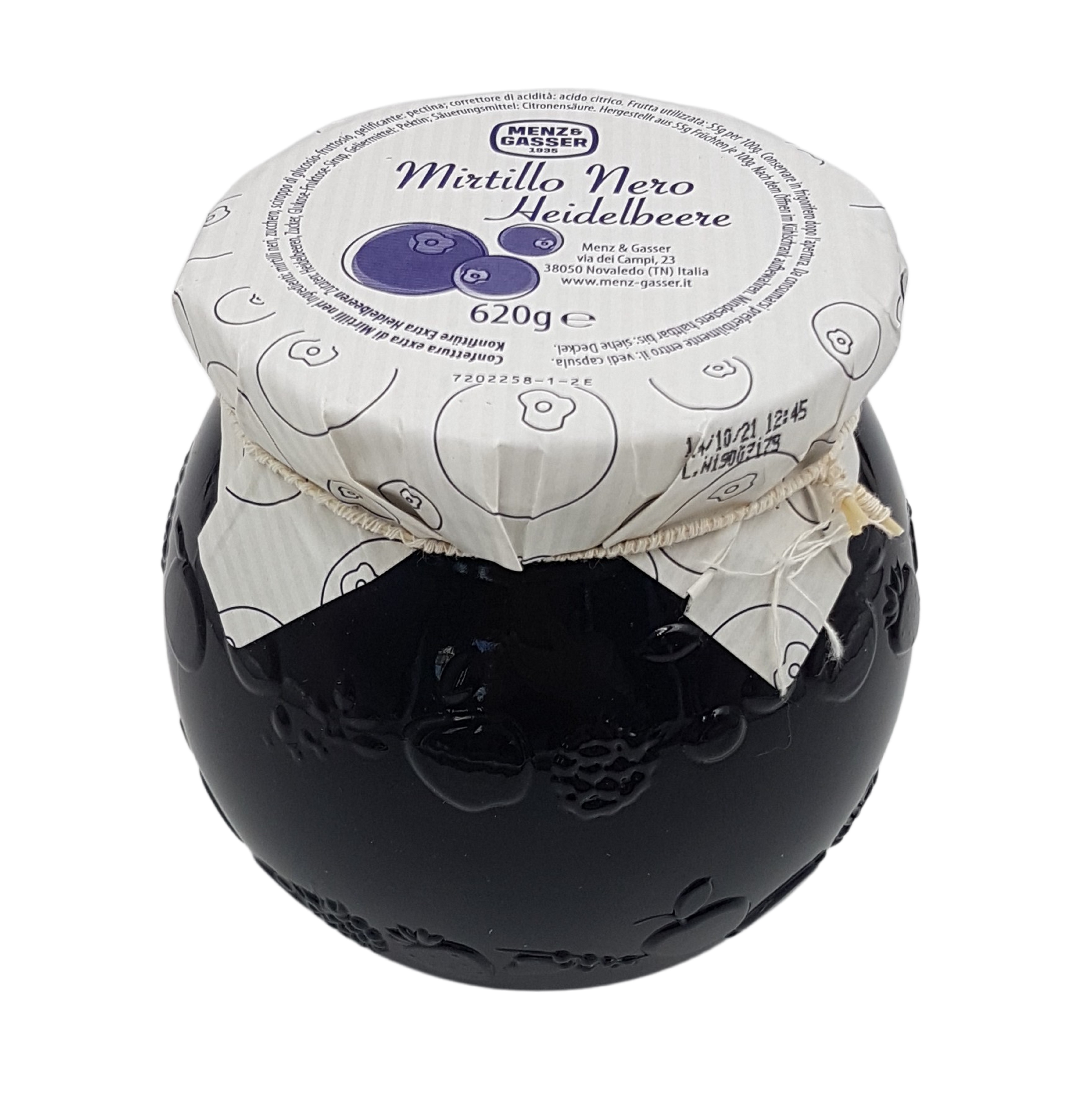 (12,08 €/kg) Menz & Gasser Confettura Extra Mirtillo Nero 620 g