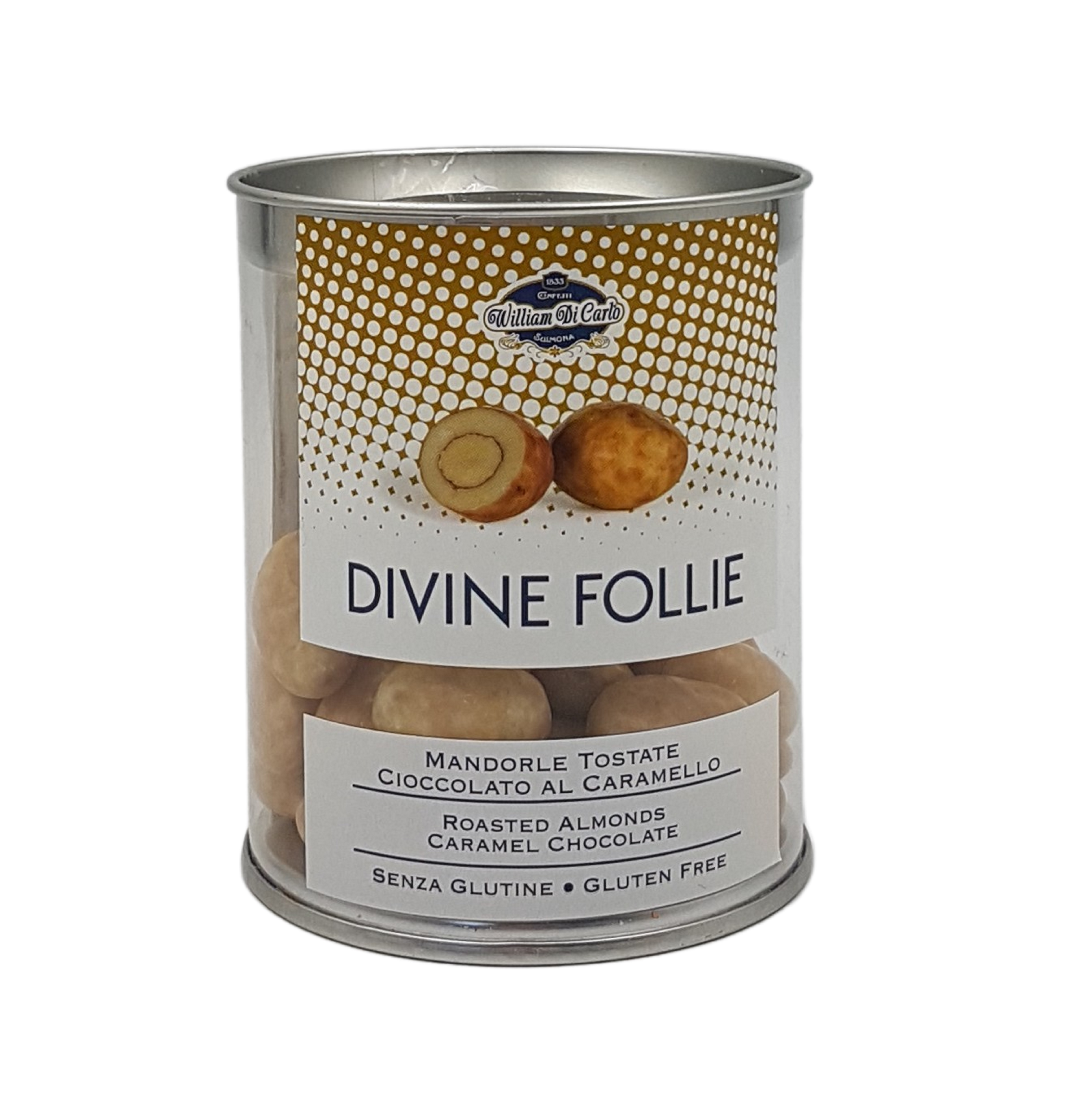William di Carlo, Divine Follie Mandorle Cioccolato Caramello 150 g, Süßwaren, 0,15 kg