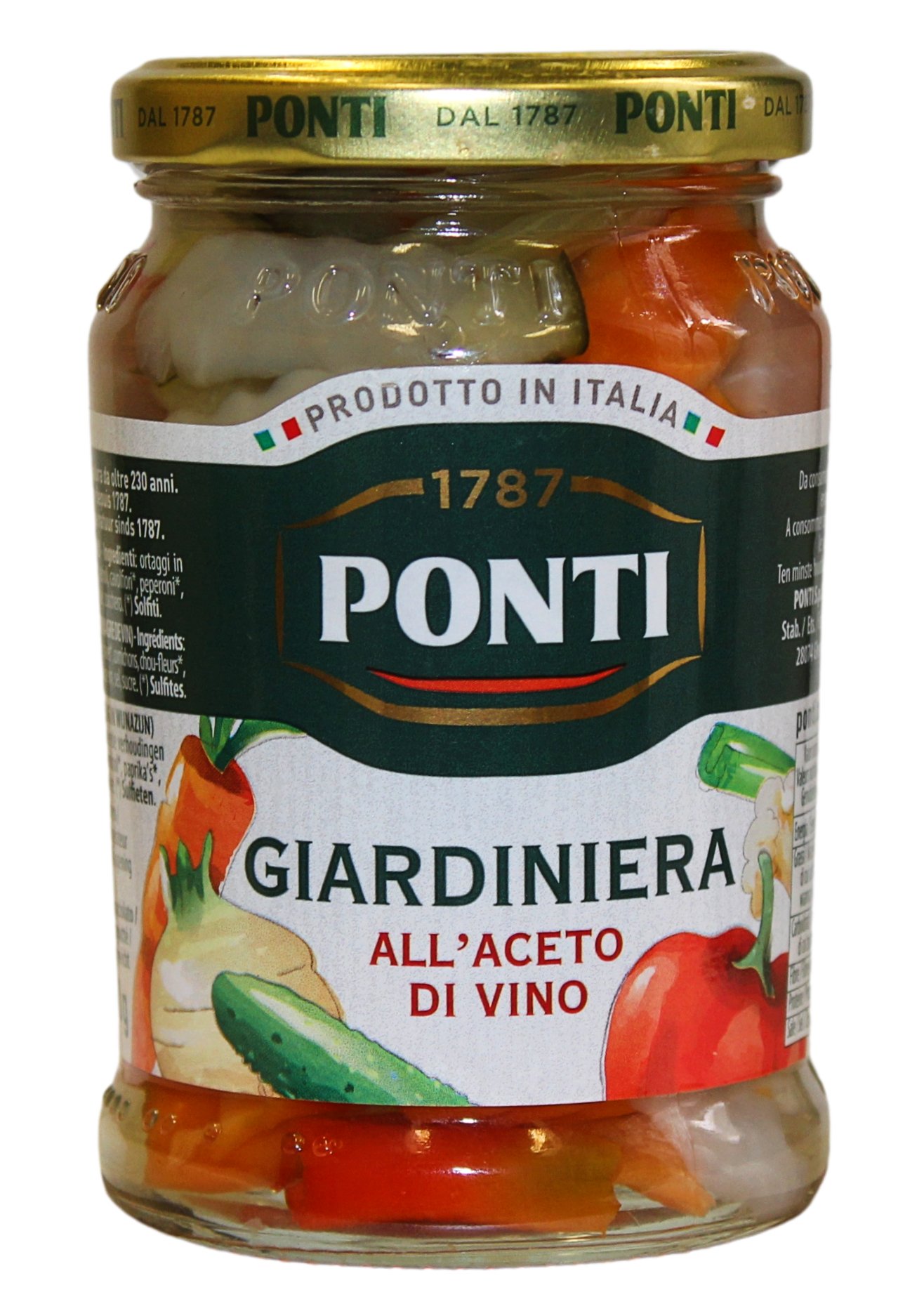 Ponti, Giardiniera all'Aceto di Vino 290 g, Antipasti, 0,29 kg