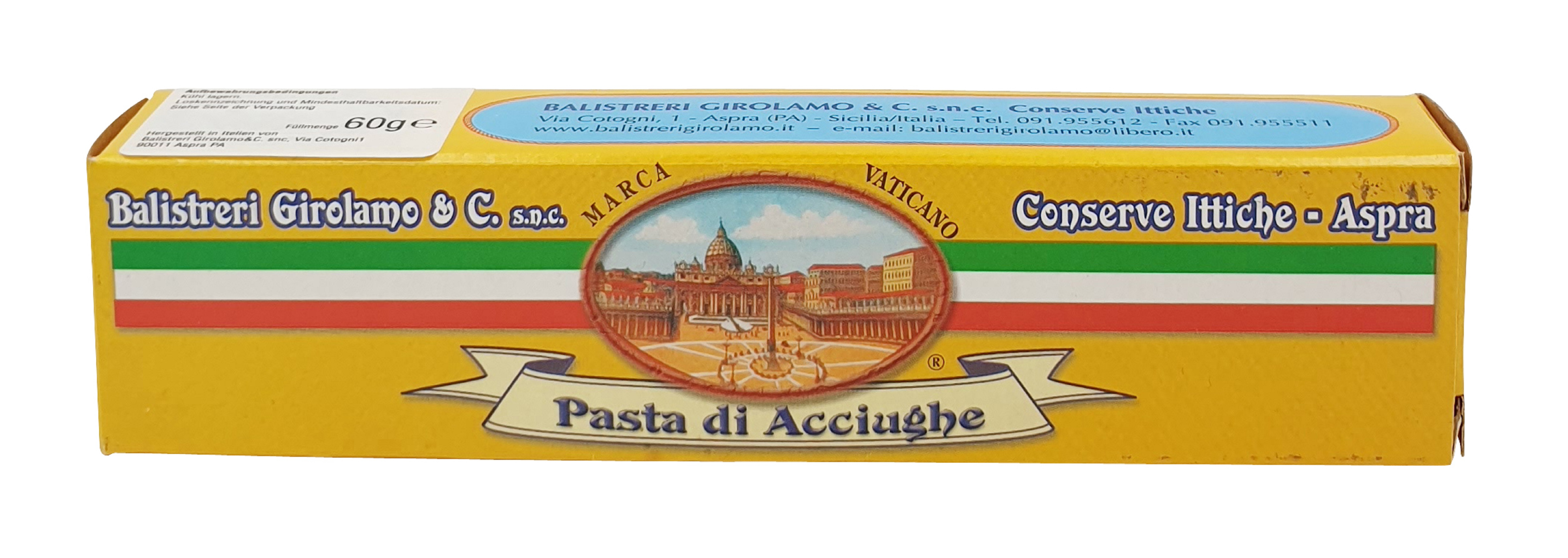 Balistreri Girolamo & C. s.n.c. Pasta di Acciughe 60 g Tube (39,83 €/kg)