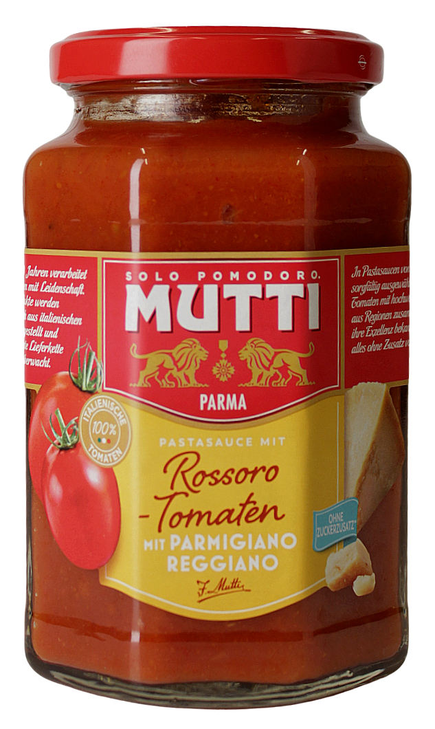 Mutti, Pastasauce mit Rossoro-Tomaten & Parmigiano Reggiano 400 g, Saucen & Pesto, 0,4 kg