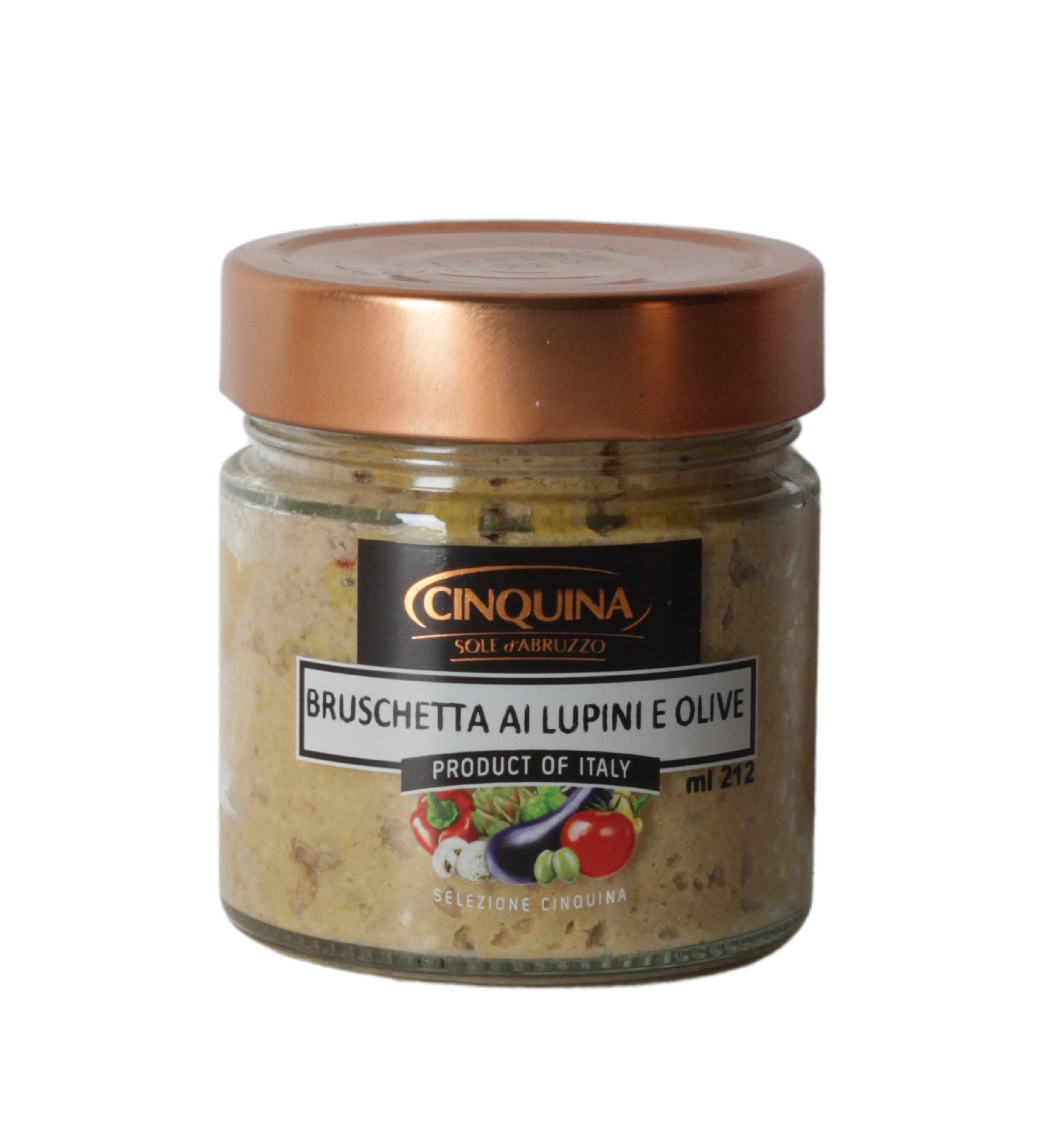 Cinquina Sole d Abruzzo, Bruschetta ai Lupini e Olive 200 g, Saucen & Pesto, 0,2 kg