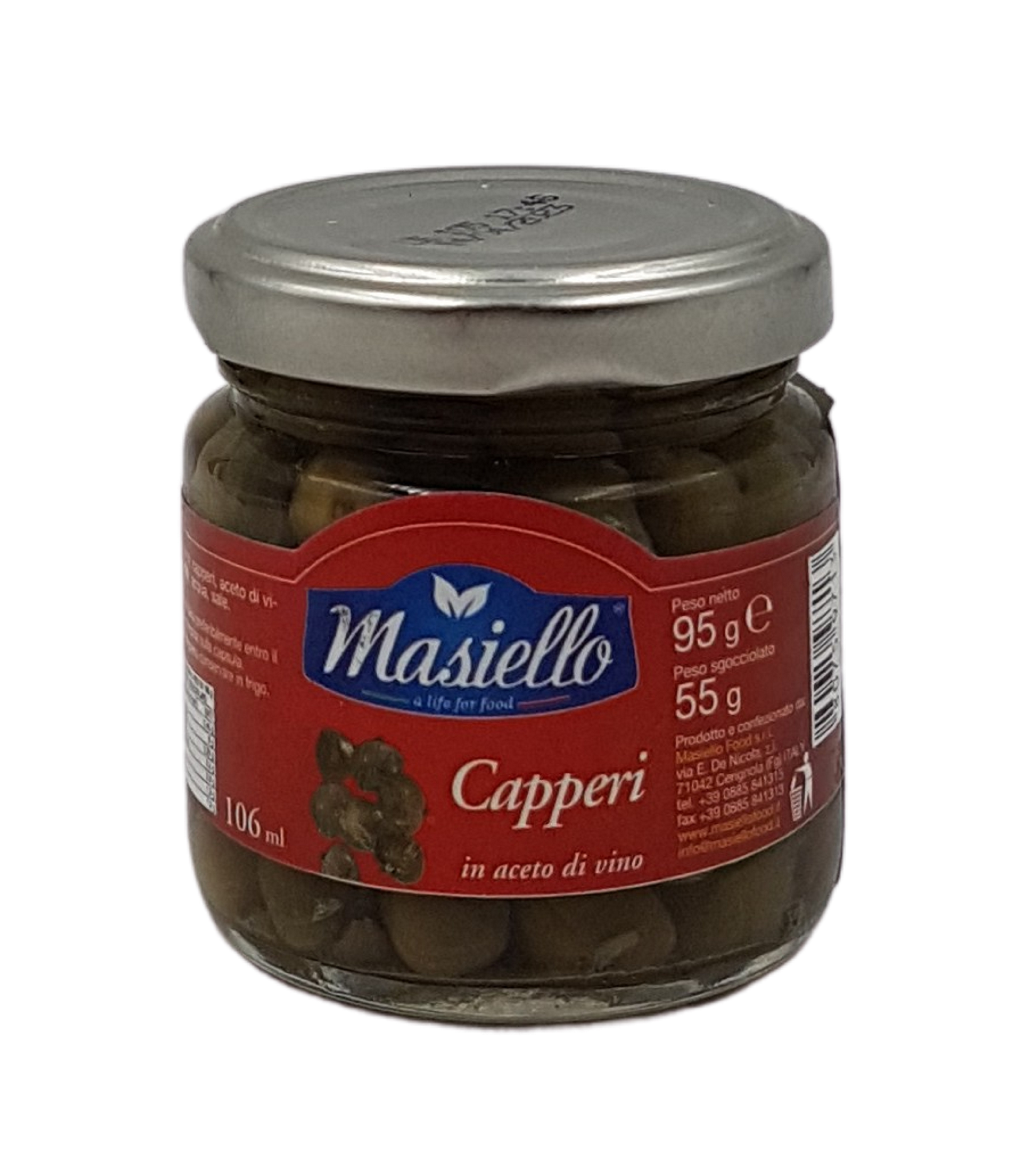 Masiello, Capperi in Aceto di Vino 90 g, Gewürze, 0,055 kg