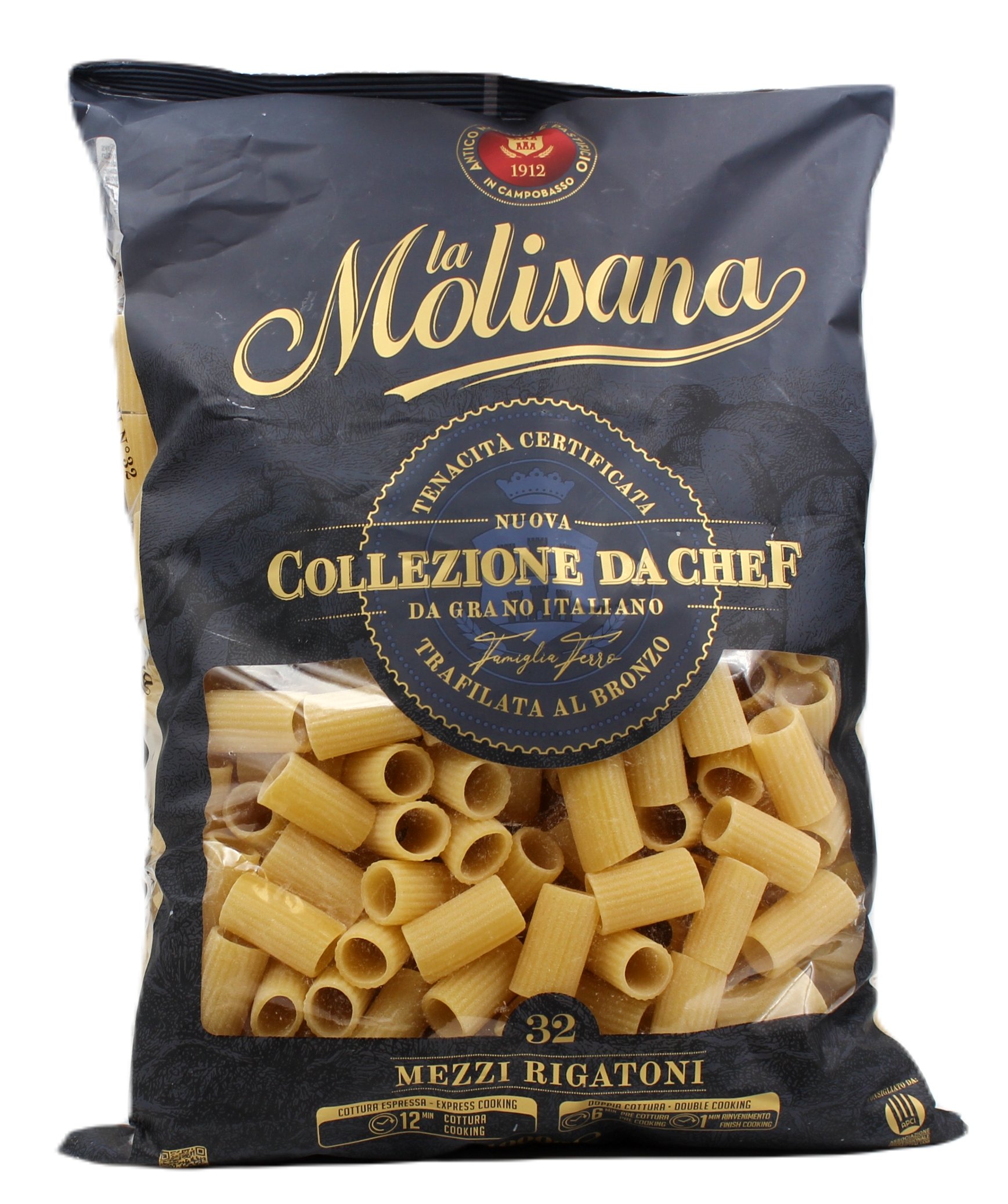 La Molisana, Collezione da Chef Mezzi Rigatoni N°32 1000 g, Pasta, 1 kg