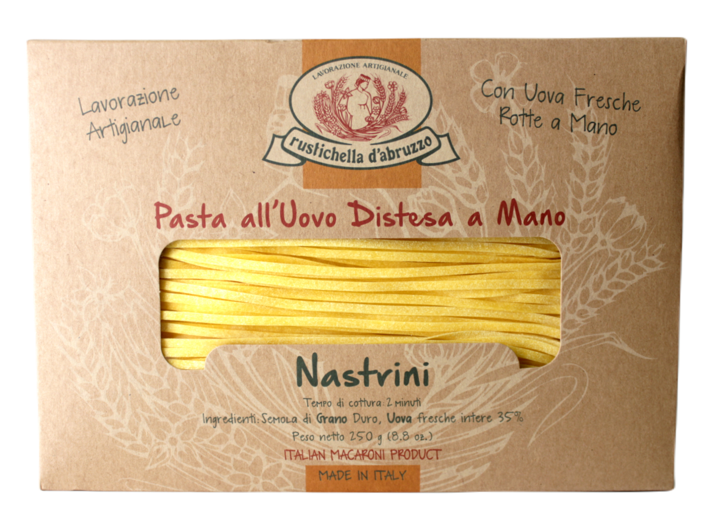 Rustichella d'Abruzzo, Nastrini all'Uovo 250 g, Pasta, 0,25 kg