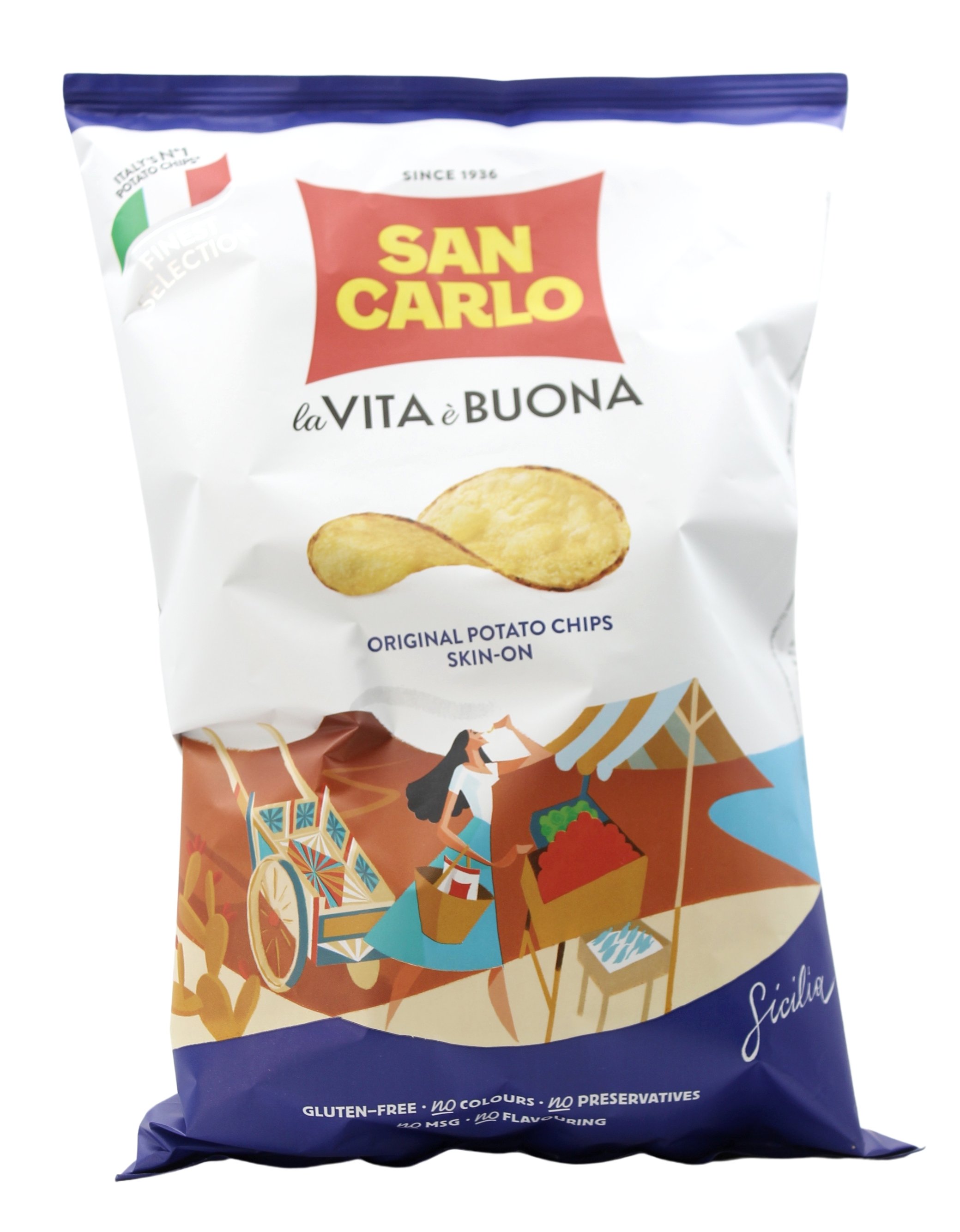 San Carlo, Chips Skin-On Sicilia 100 g, Brot & Knabbern, 0,1 kg