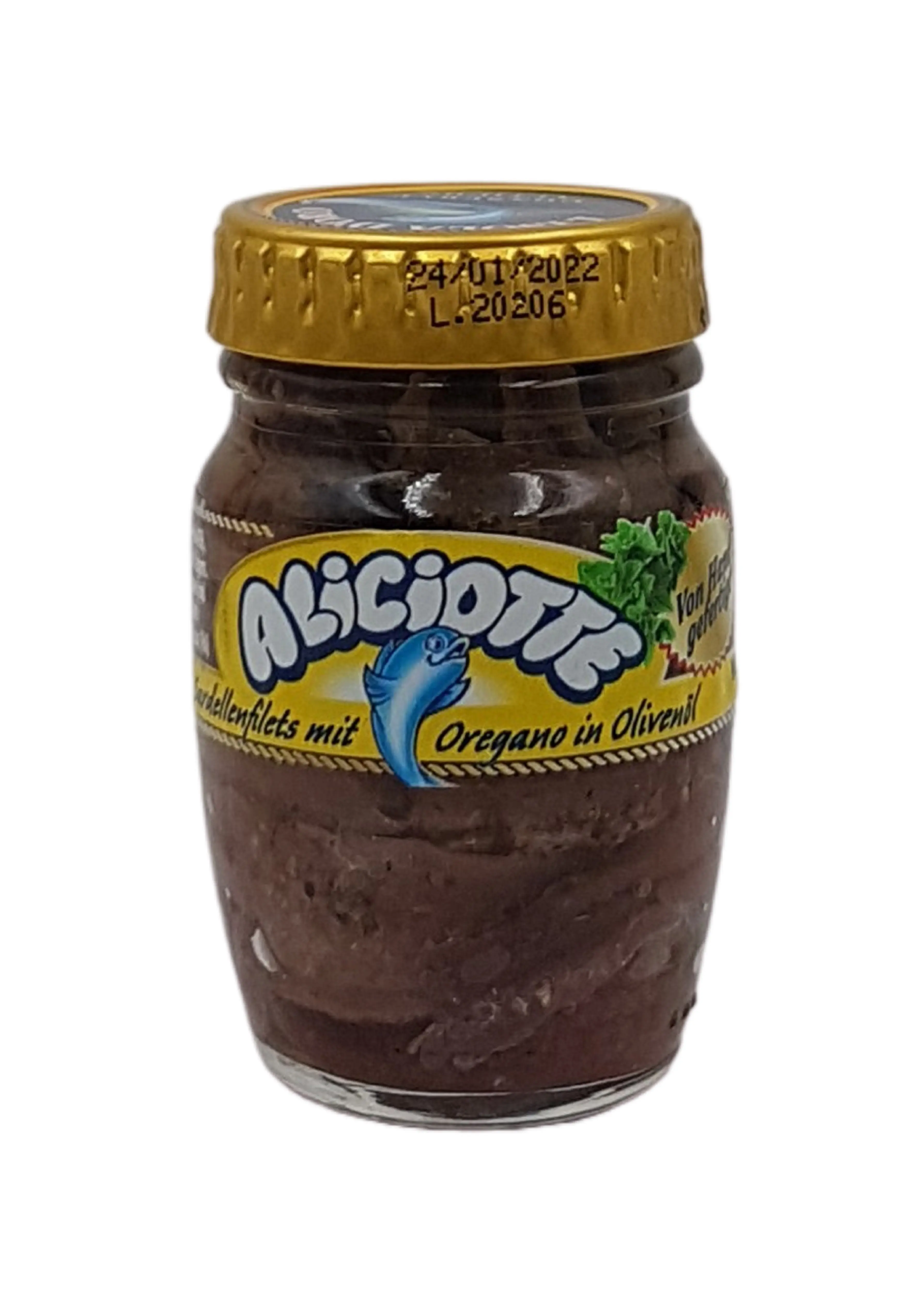 Filetti di Alici con Origano in Olio di Oliva 90 g Filetti di Alici con Origano in Olio di Oliva 90 g