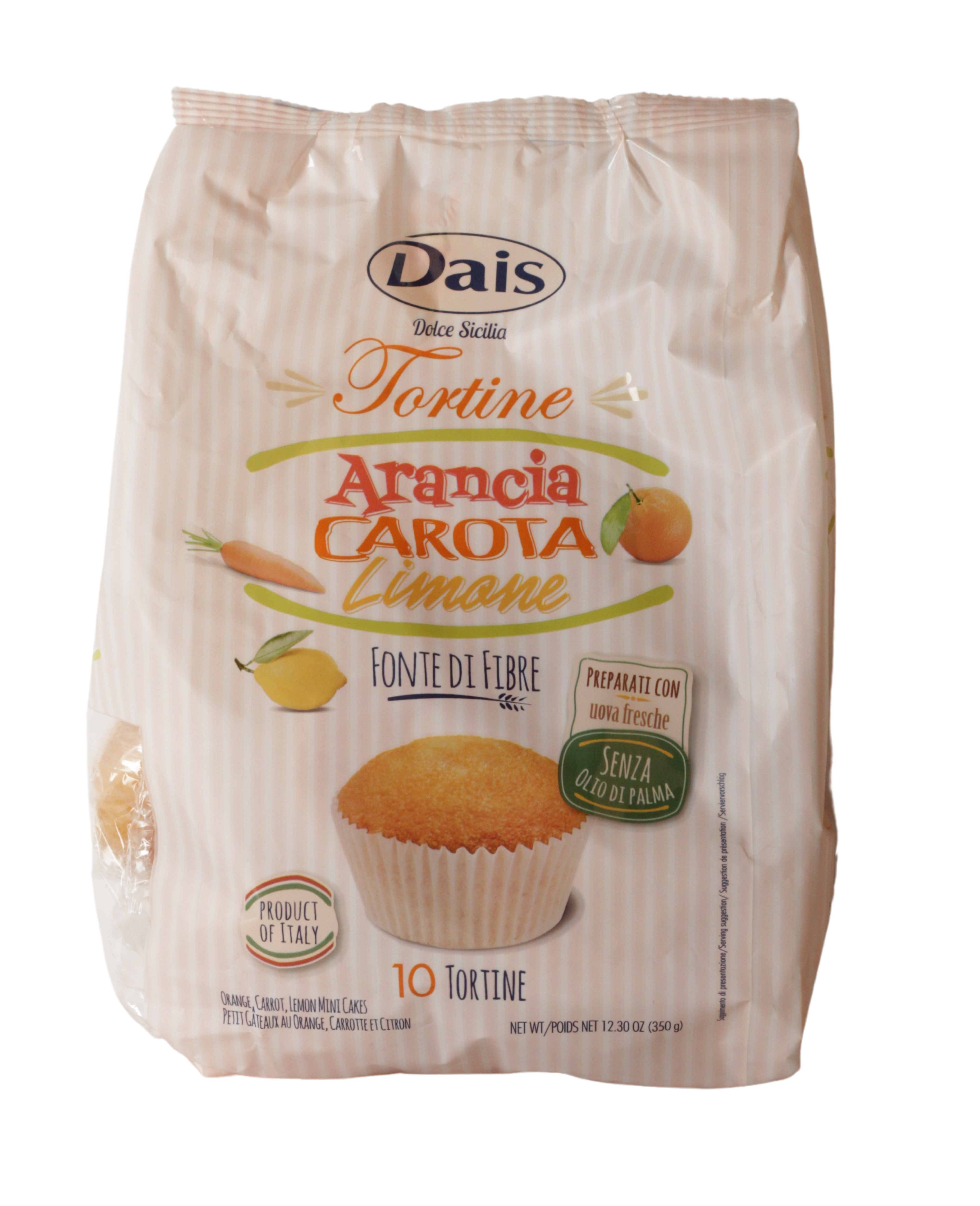 (10,54 €/kg) Dais Tortine Arancia Carota Limone 350 g