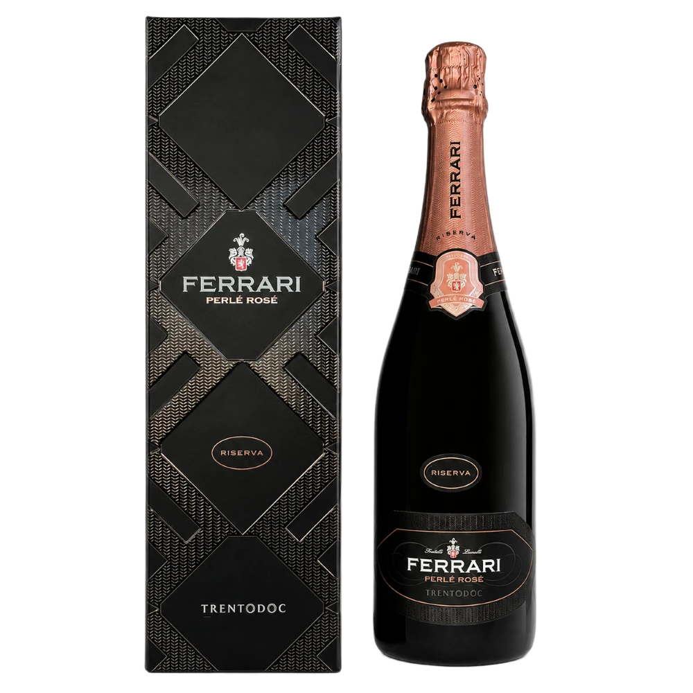 Ferrari Perlé Rosé Riserva Trentodoc im Geschenkkarton