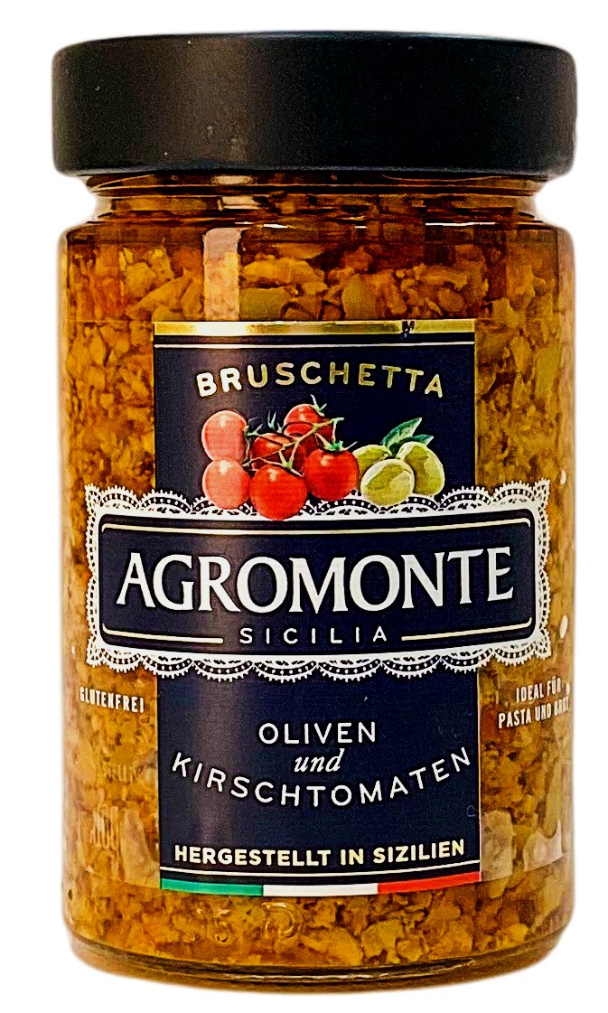 Agromonte, Bruschetta Olive e Ciliegino 200 g, Saucen & Pesto, 0,2 kg