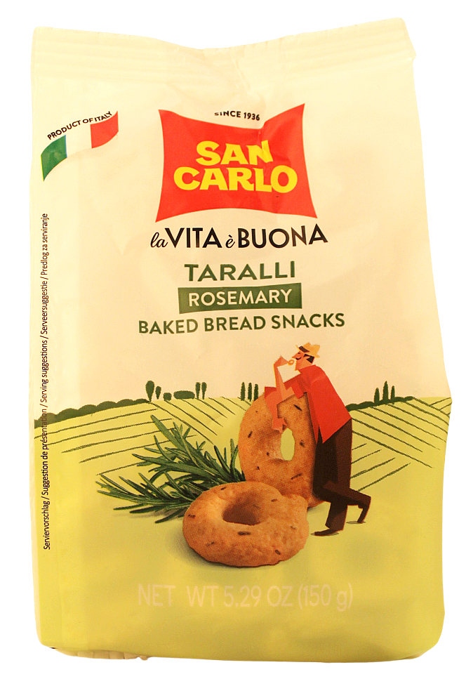 San Carlo, Taralli Rosmarino 150 g, Brot & Knabbern, 0,15 kg