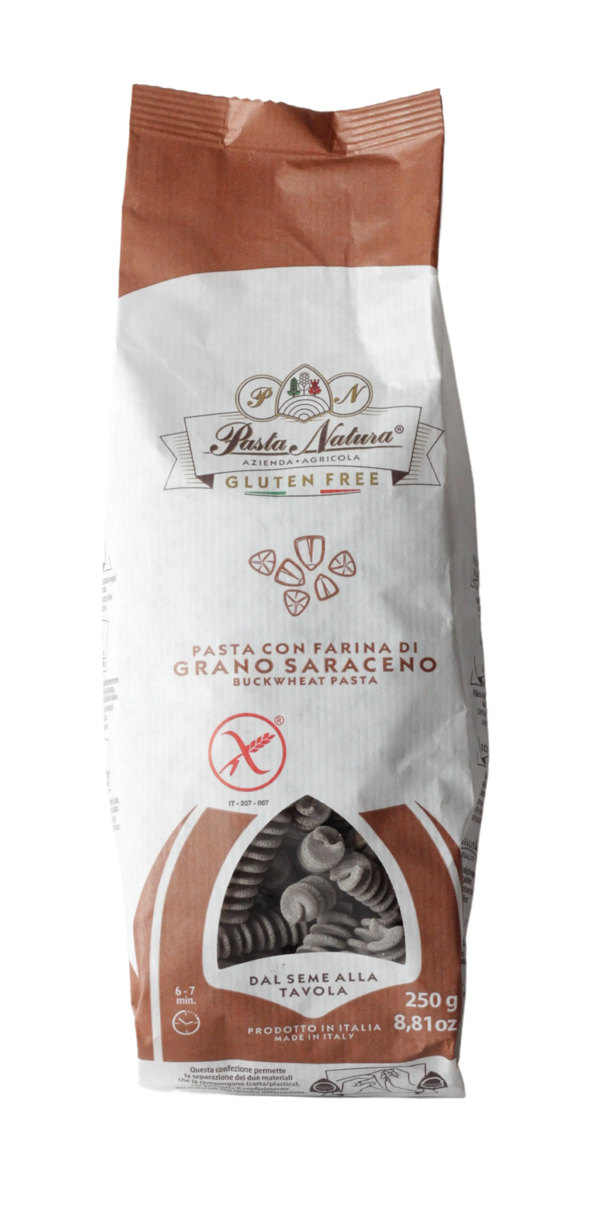 Fusilli con Farina di Grano Saraceno senza glutine 250 g Fusilli con Farina di Grano Saraceno senza glutine 250 g