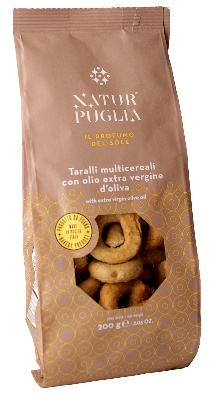 Natur Puglia, Taralli Multicereali  200 g, Brot & Knabbern, 0,2 kg