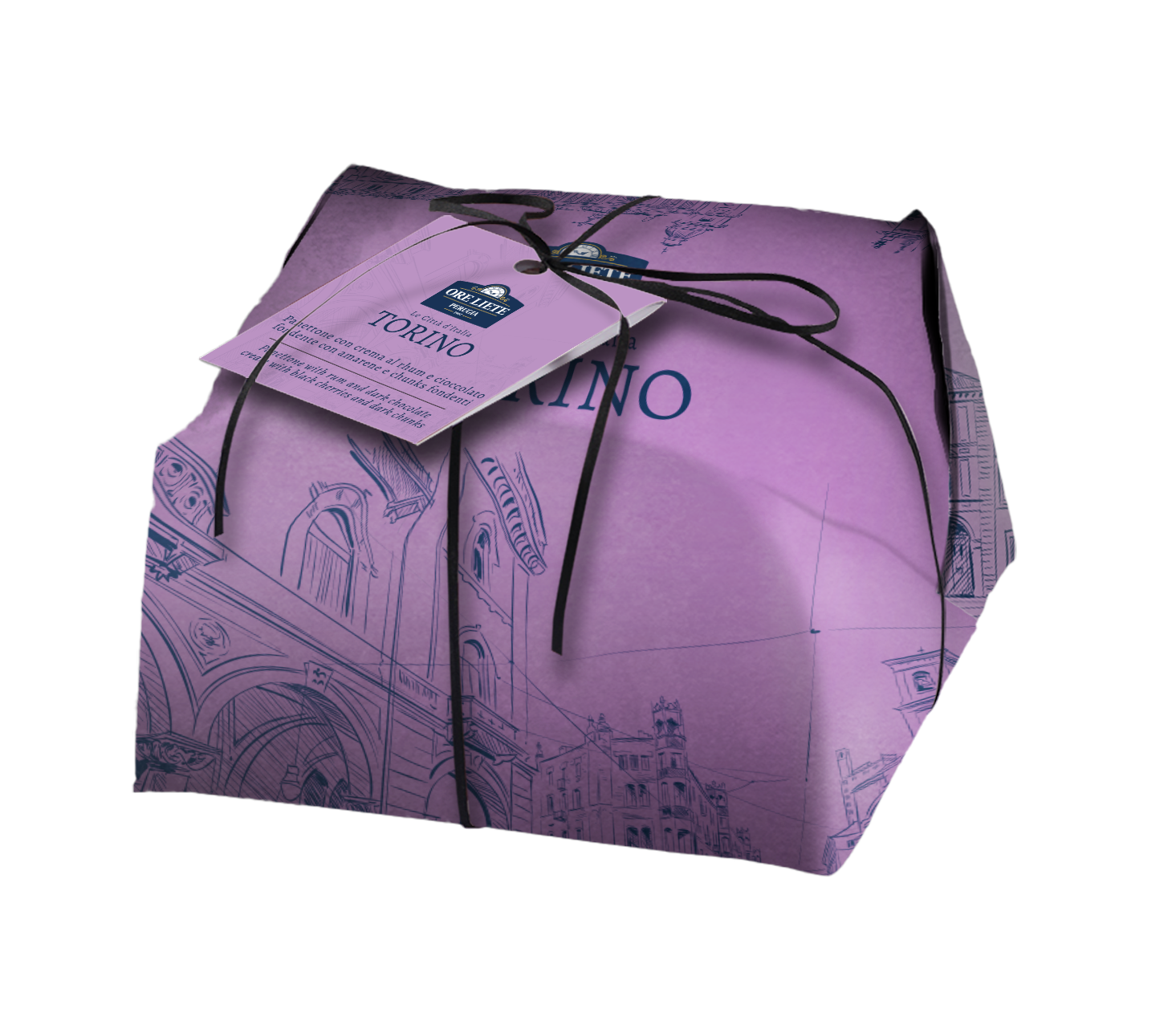 Panettone Torino con Crema al Rhum e Chioccolato 750 g