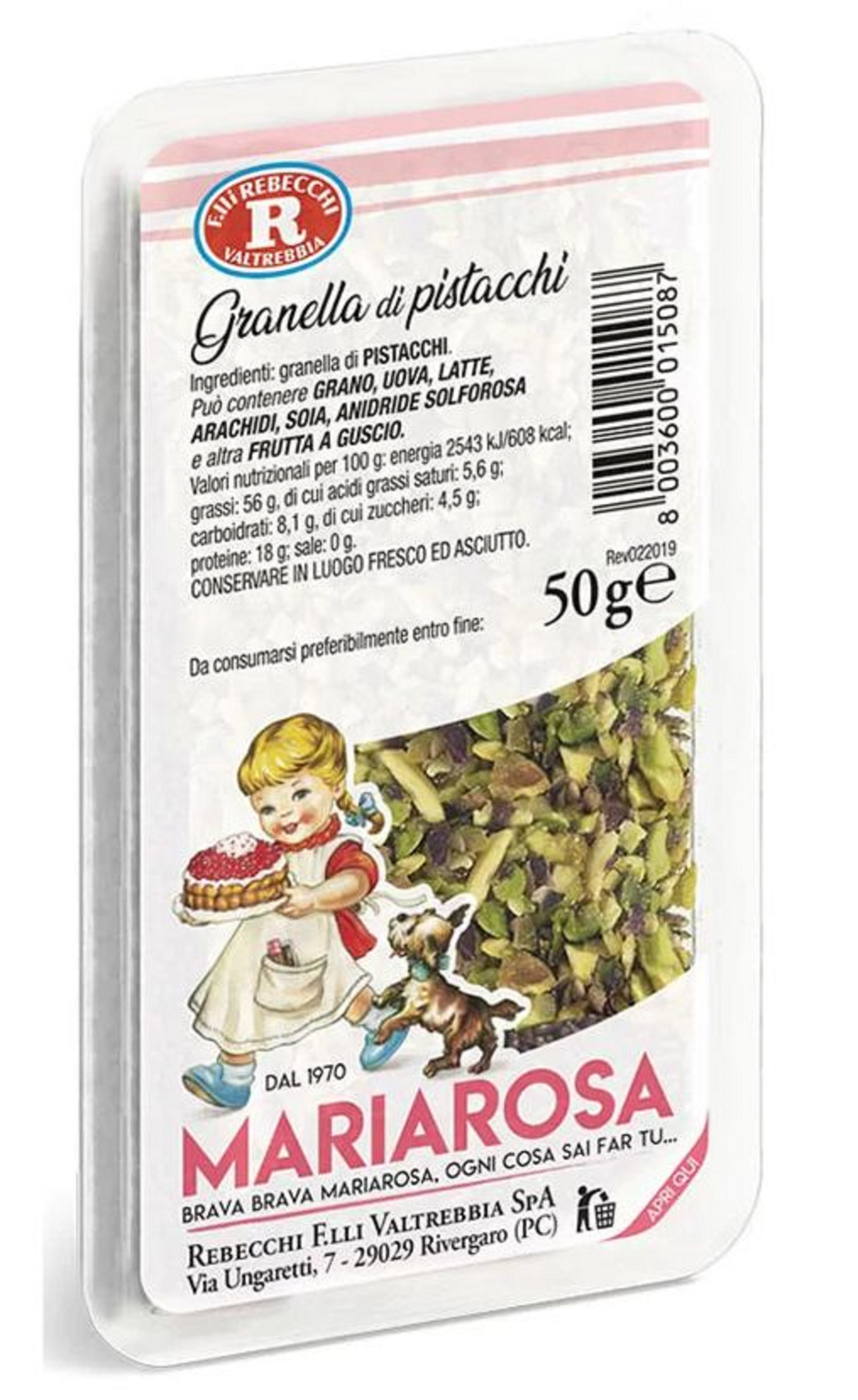 F.lli Rebecchi Valtrebbia, Granella di Pistacchio 50 g, Backzutaten, 0,05 kg