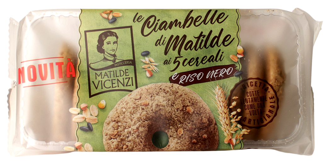 Matilde Vicenzi, Le Ciambelle di Matilde ai 5 Cereali e Riso Nero 200 g, Süßwaren, 0,2 kg