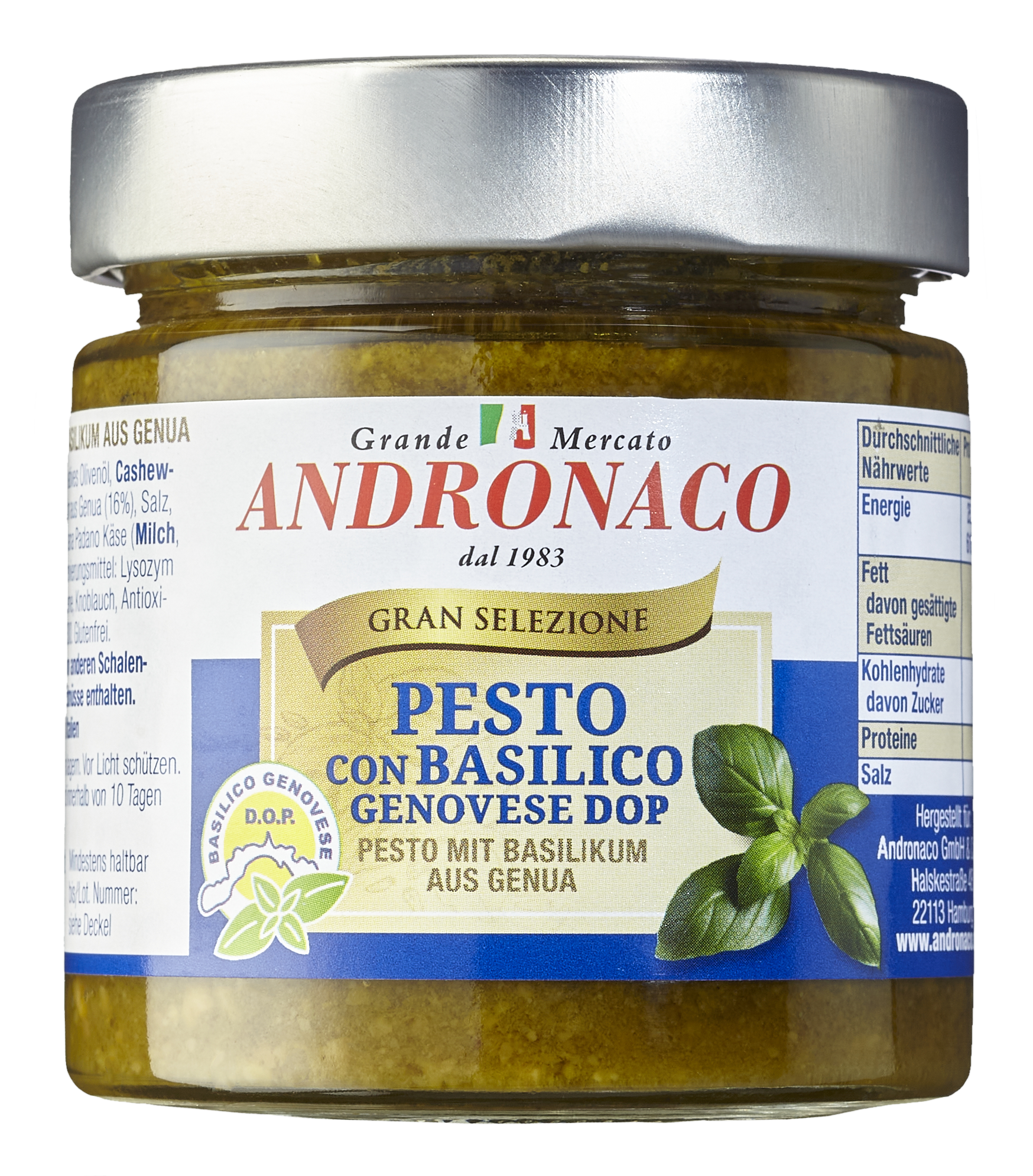 (19,94 €/kg) ANDRONACO Pesto con Basilico Genovese DOP 180 g