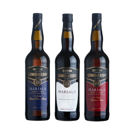 Lombardo, Likörweinpaket Lombardo Marsala Weine (3 x 0,75l), Dessertwein, 2,25 l
