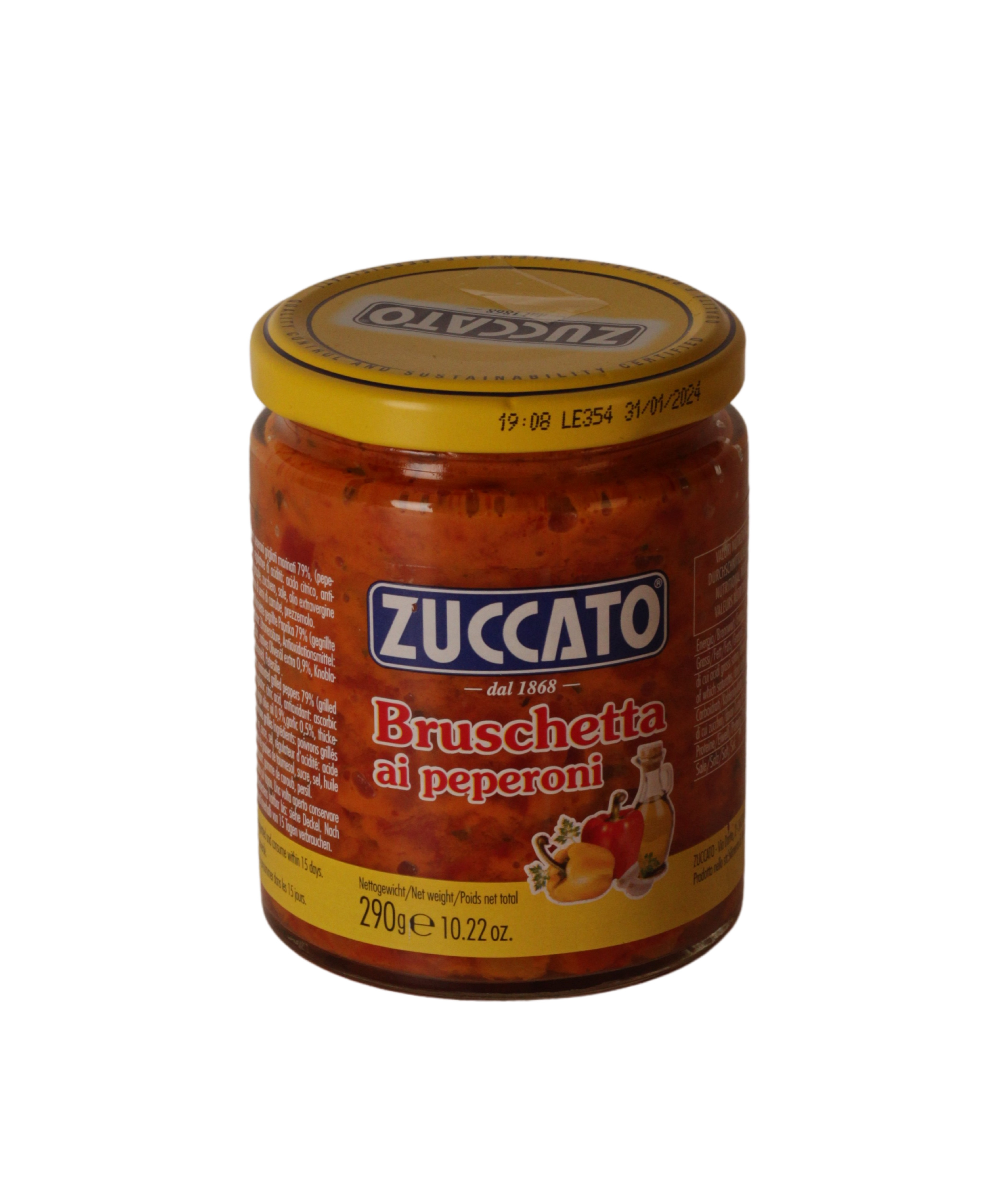 ZUCCATO, Bruschetta ai Peperoni 290 g, Antipasti, 0,29 kg