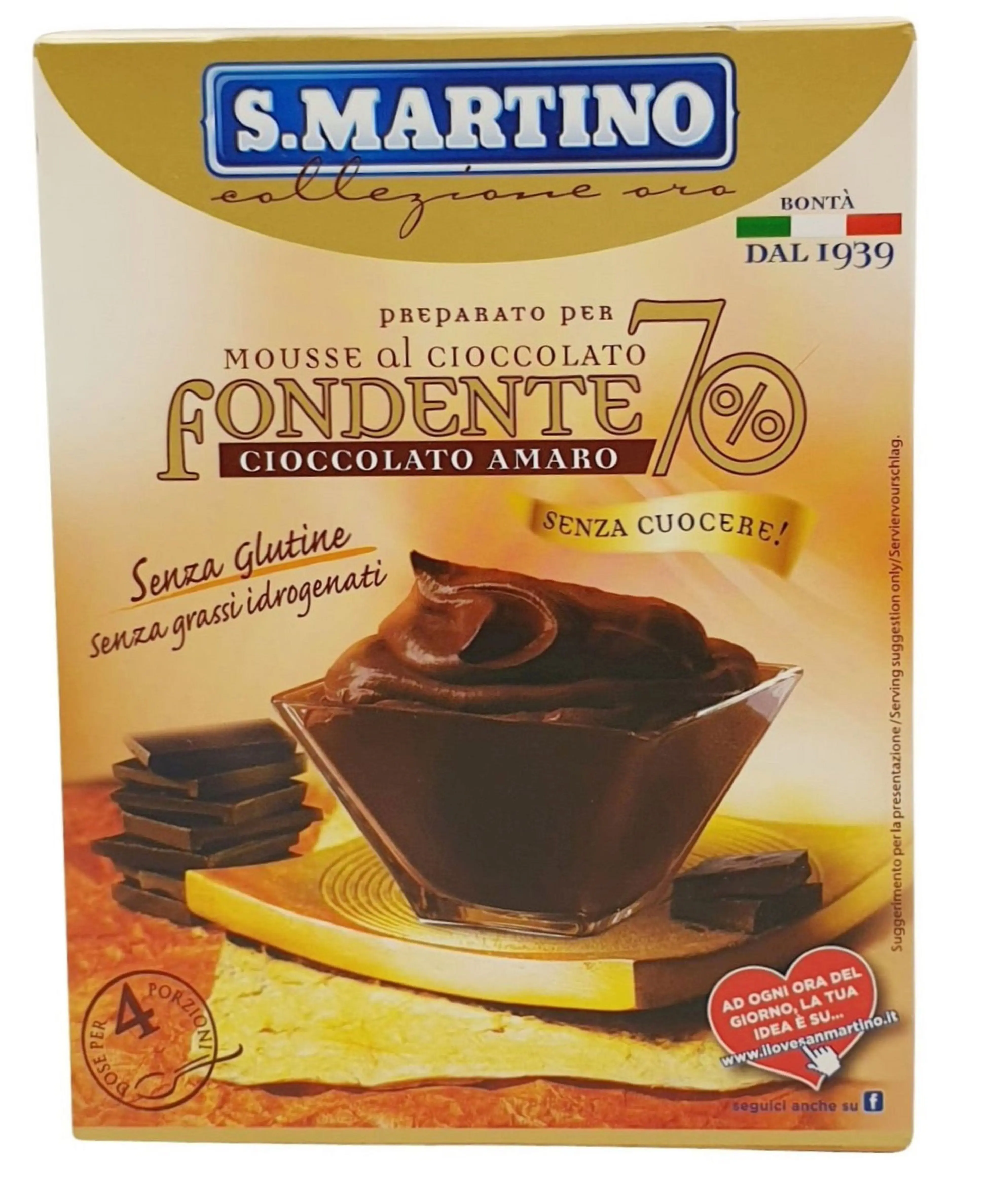 Preparato per Mousse al Cioccolato Fondente Cioccolato Amaro 115 g 