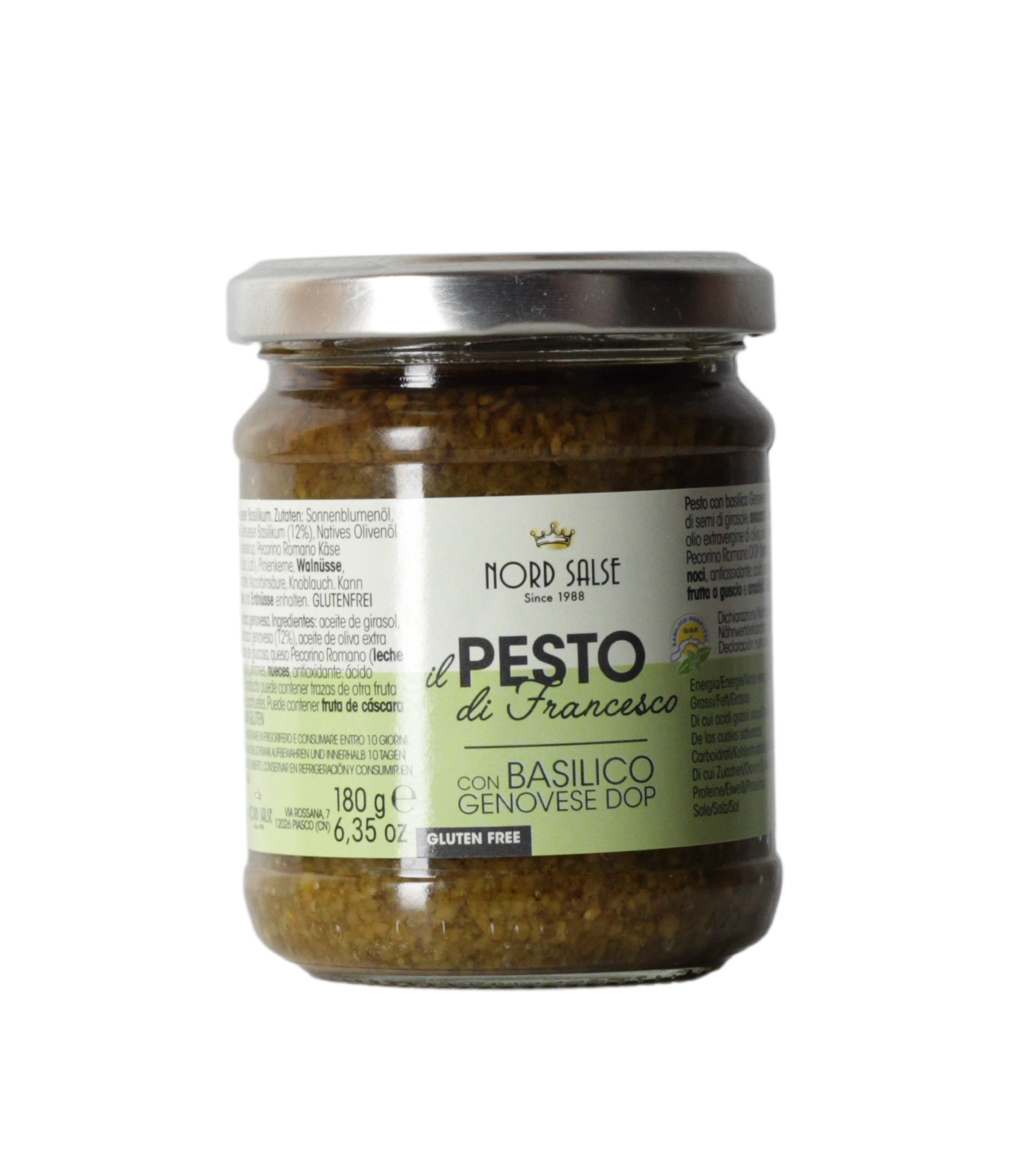 (19,39 €/kg) Nord Salse Pesto con Basilico Genovese DOP 180 g