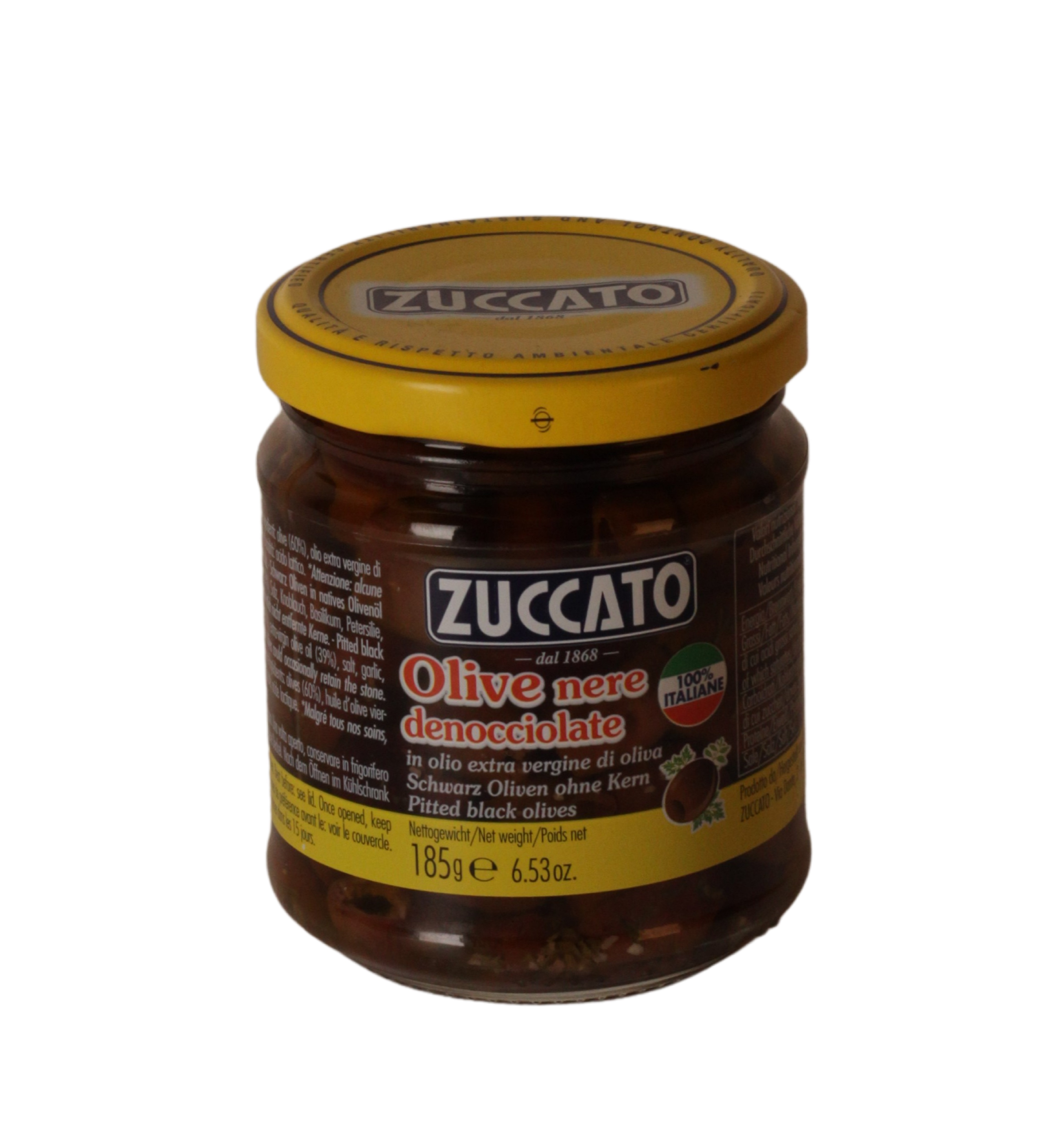 ZUCCATO Olive Nere Denoncciolate 185 g (19,41 €/kg)