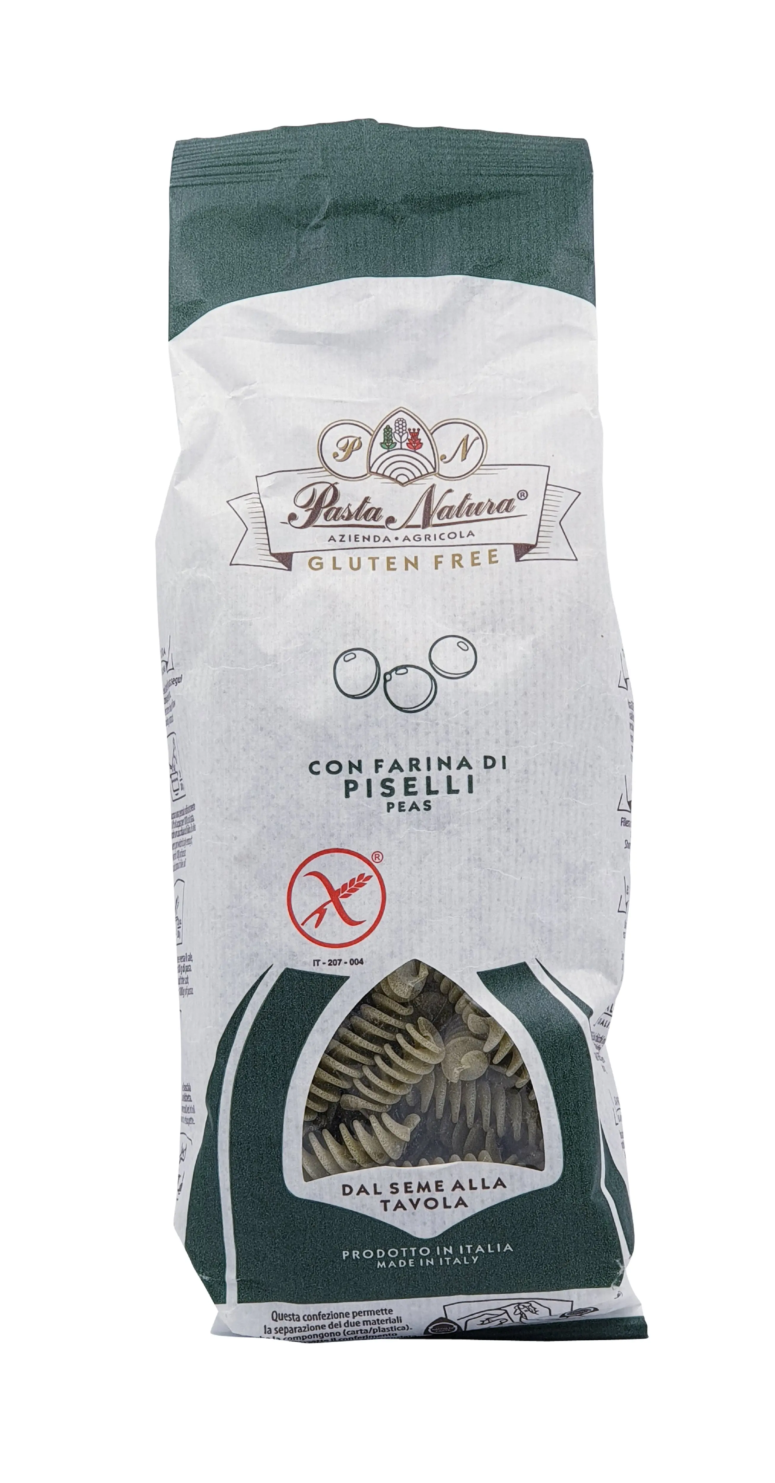 Pasta Fusilli con Farina di Piselli senza glutine Pasta Fusilli con Farina di Piselli senza glutine