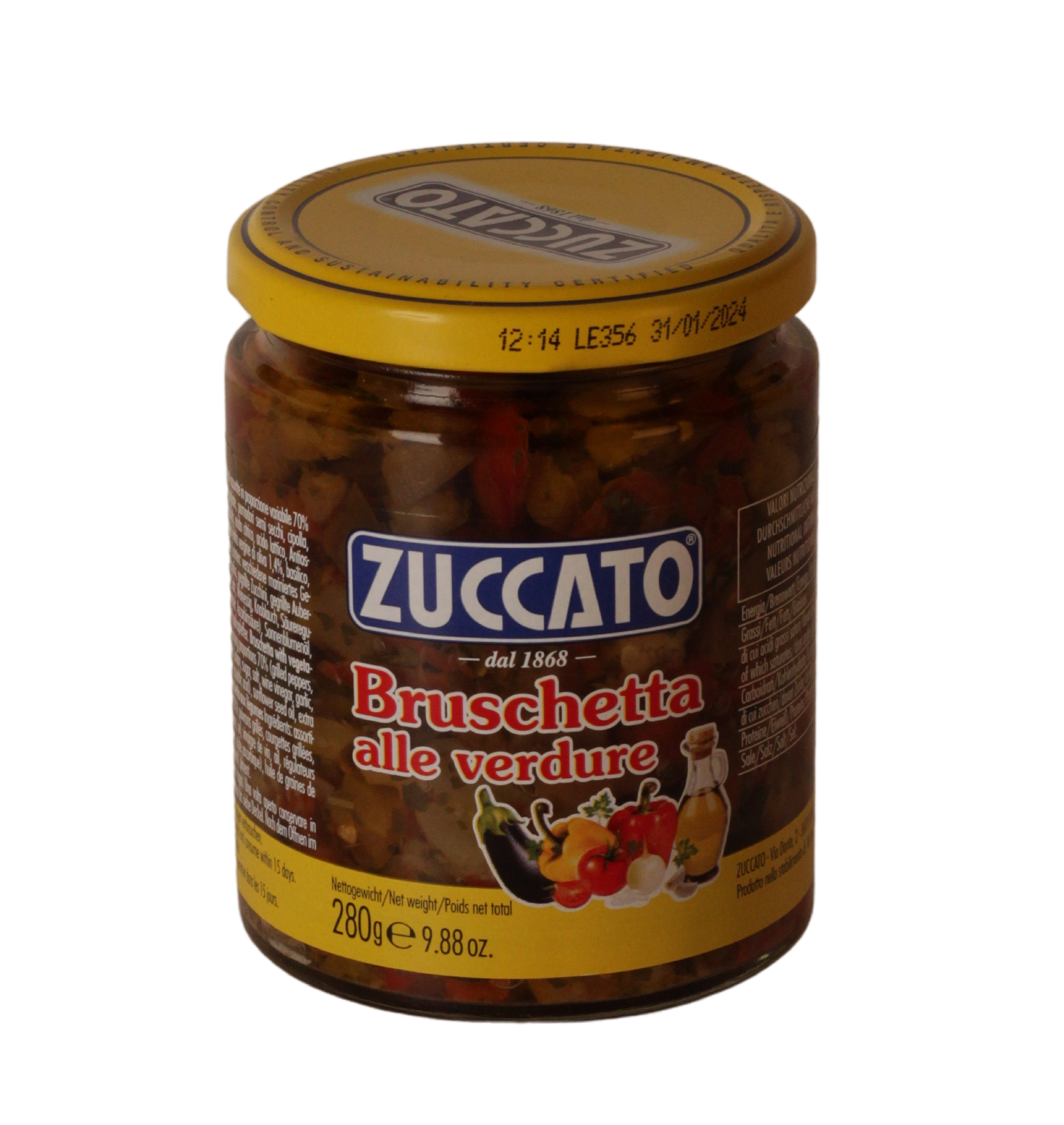 ZUCCATO, Bruschetta alle Verdure 280 g, Antipasti, 0,28 kg
