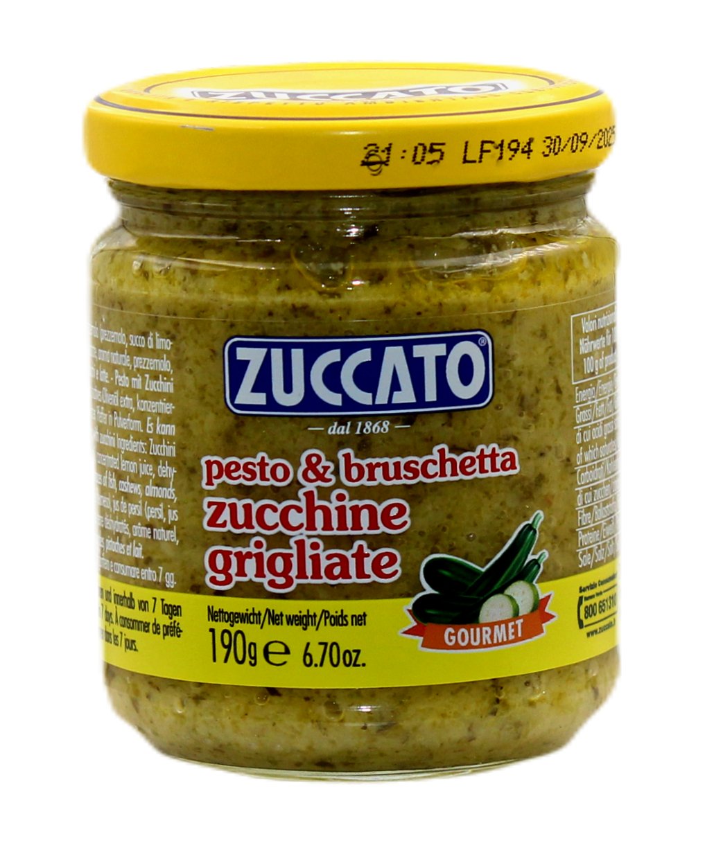 ZUCCATO, Pesto & Bruschetta Zucchine Grigliate 190 g, Saucen & Pesto, 0,19 kg