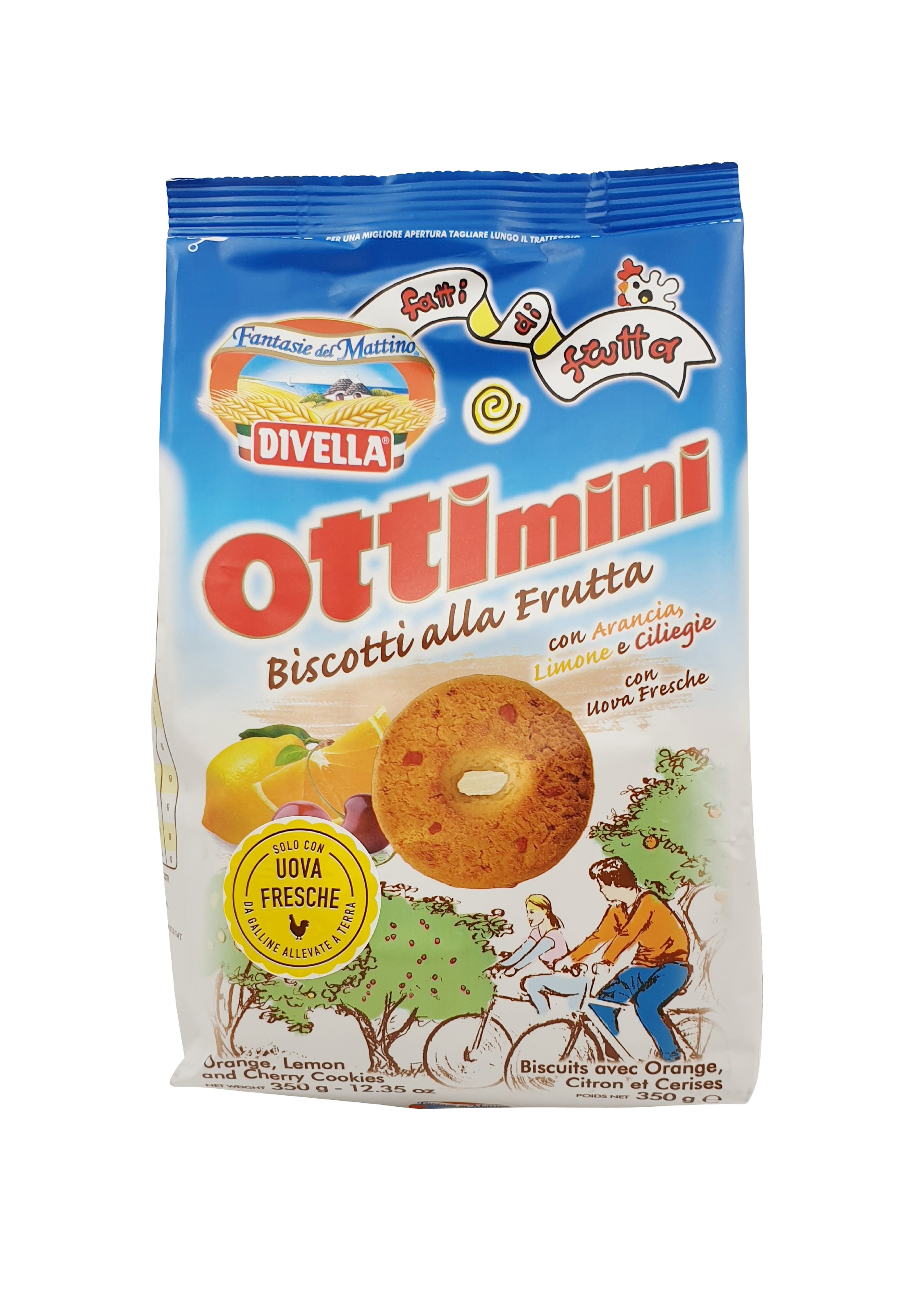 (6,83 €/kg) Divella Ottimini Biscotti alla Frutta con Arancia, Limone e Ciliegie