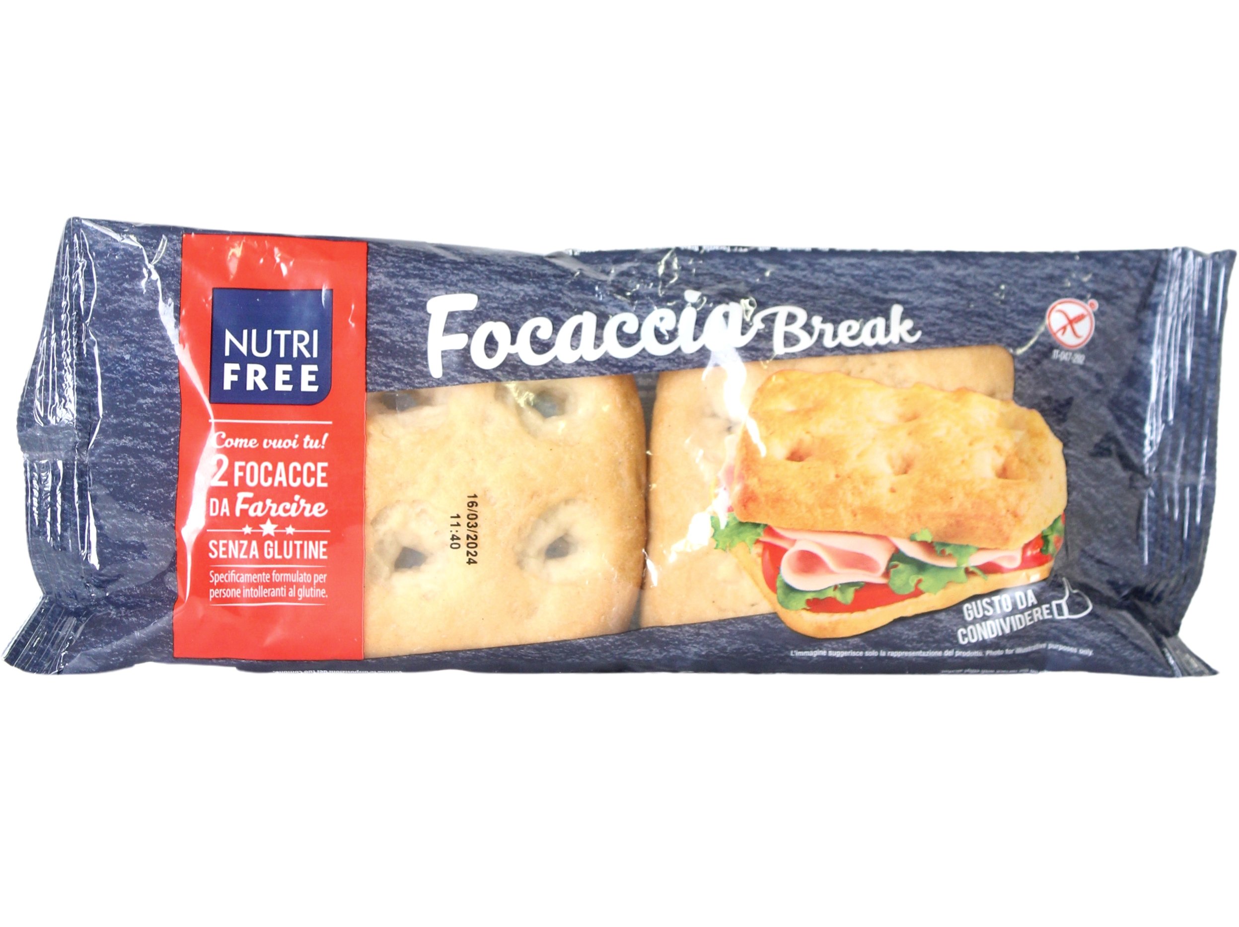 Nutri Free , Focaccia Break senza Glutine 170 g, Glutenfrei, 0,17 kg