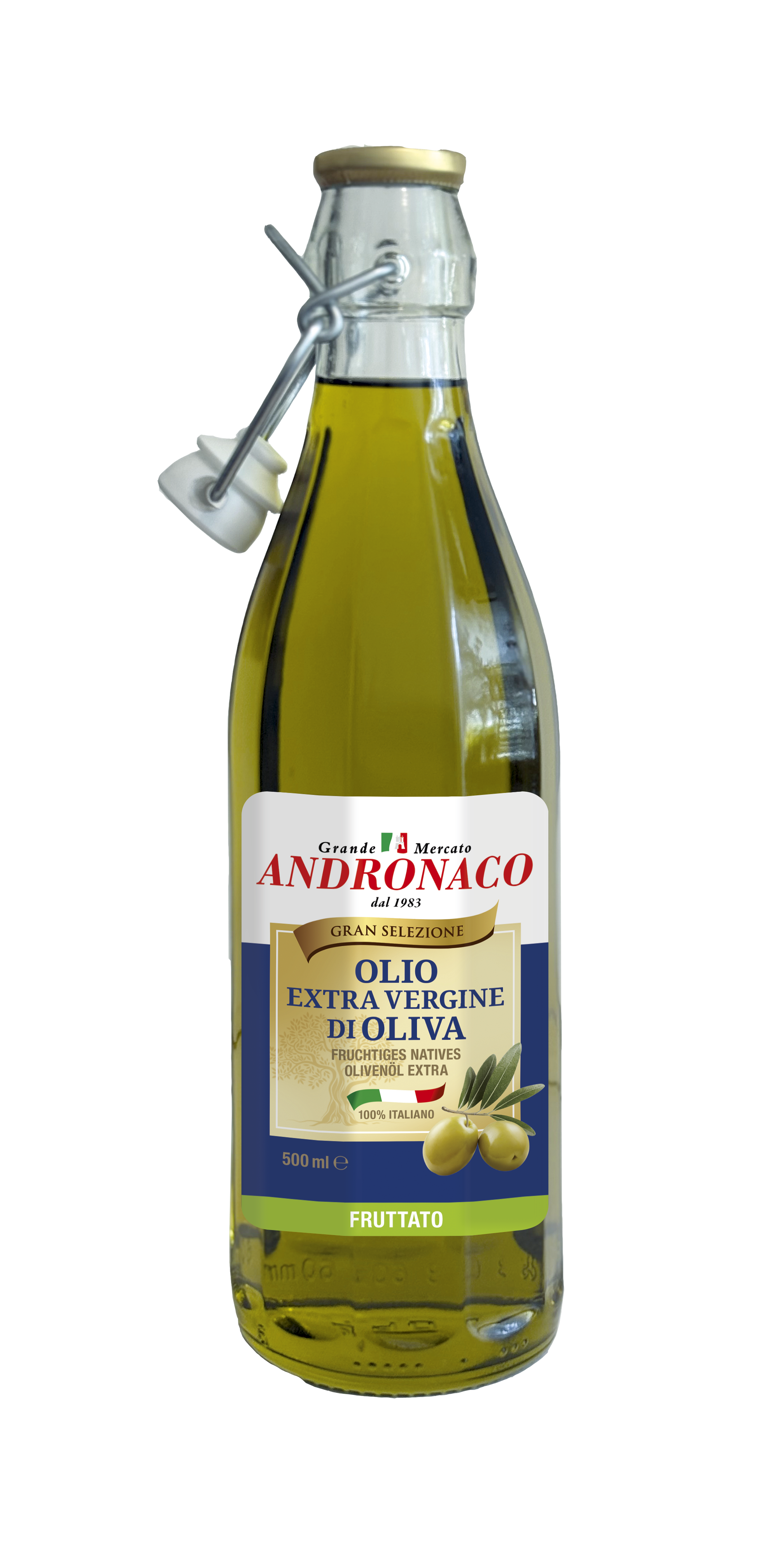 (25,58 €/l) ANDRONACO Olio di Oliva Extra Vergine Fruttato 500 ml