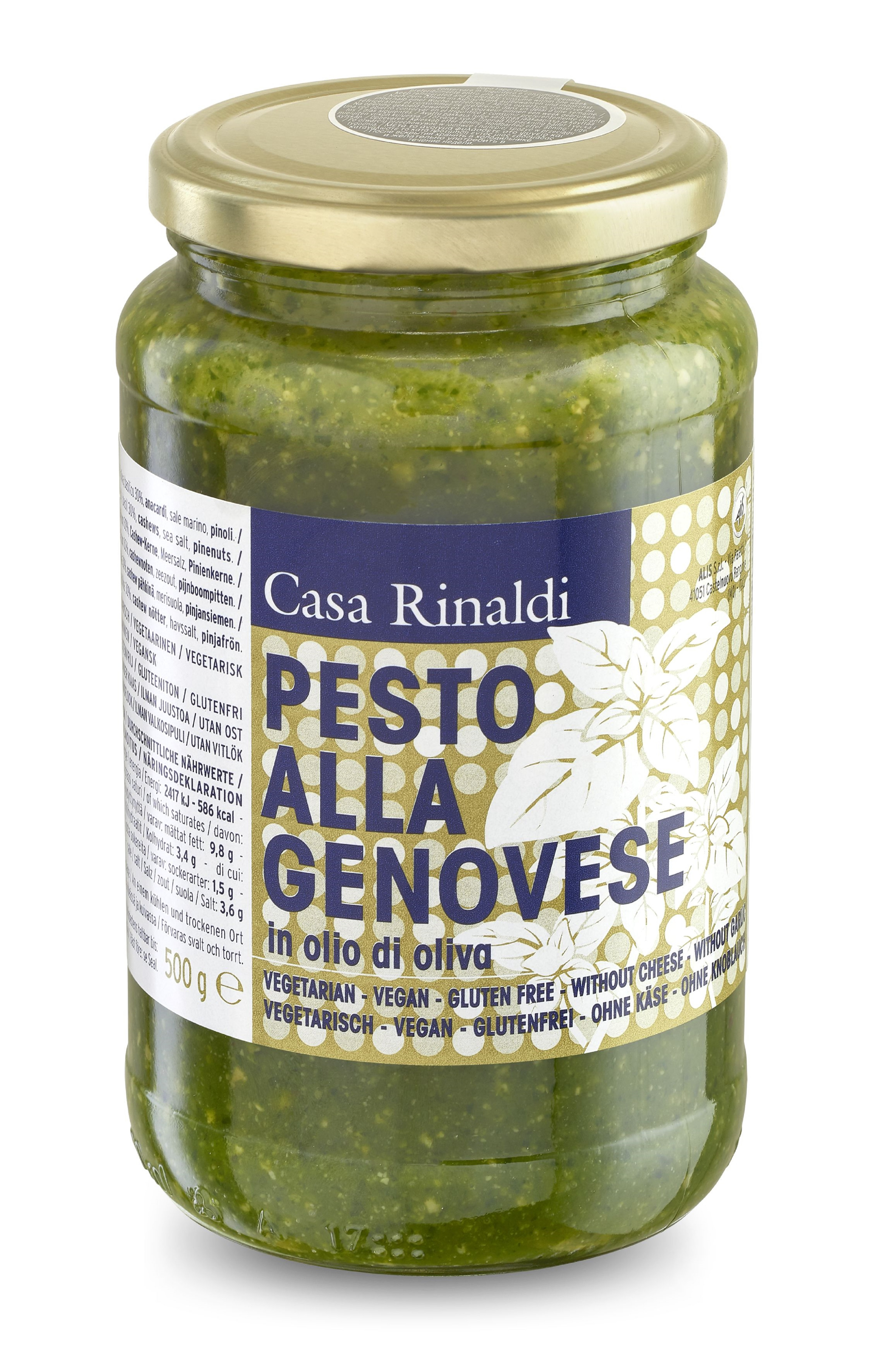 Casa Rinaldi, Pesto alla Genovese in Olio di Oliva 500 g, Saucen & Pesto, 0,5 kg