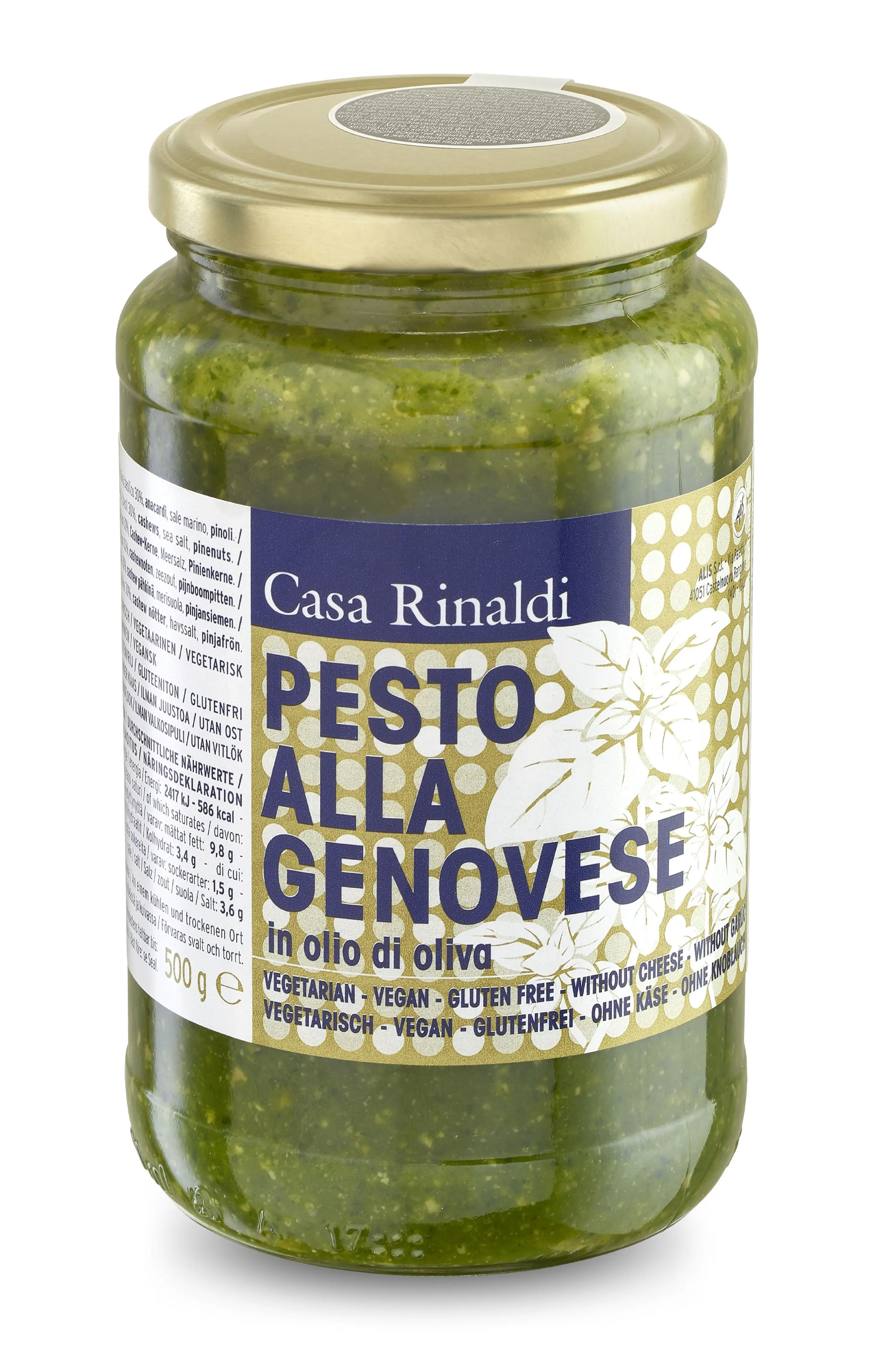 Pesto alla Genovese in Olio di Oliva 500 g Casa Rinaldi, Pesto alla Genovese in Olio di Oliva 500 g, Saucen & Pesto, 0,5 kg