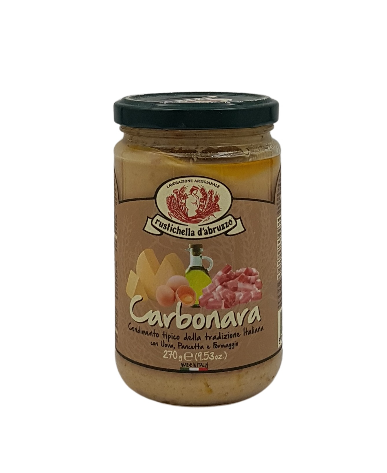 Rustichella d'Abruzzo, Sugo Carbonara 270 g, Saucen & Pesto, 0,27 kg