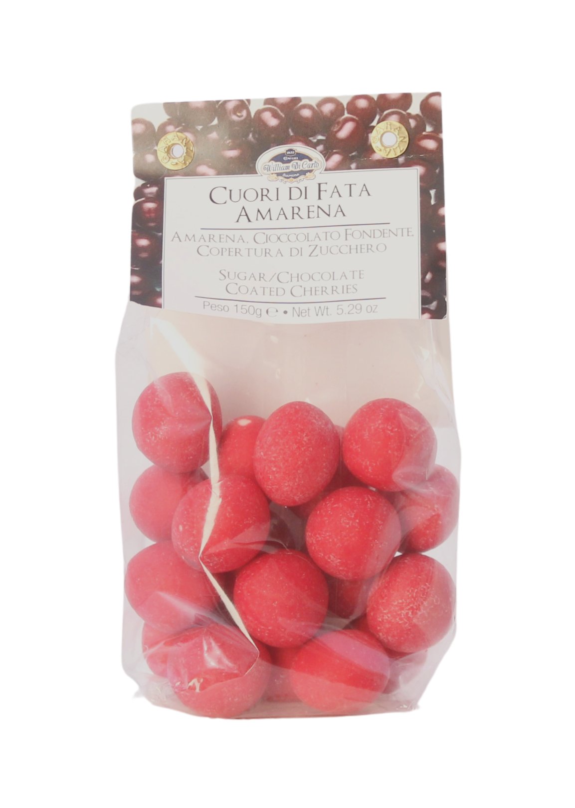 (26,60 €/kg) William di Carlo Cuori di Fata Amarena Cioccolato Fondente 150 g