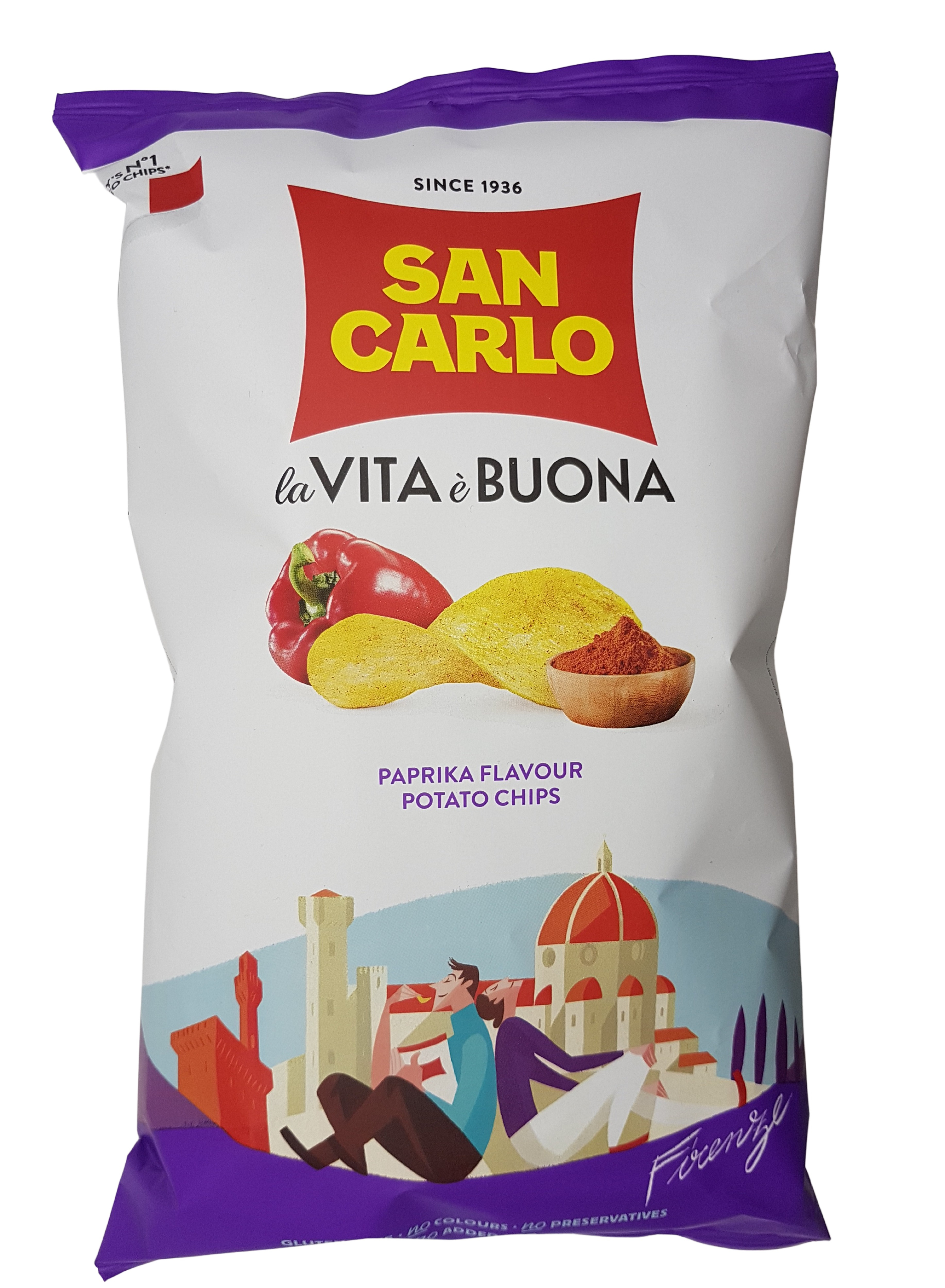 (19,27 €/kg) San Carlo Chips Più Gusto Paprika Firenze 150 g
