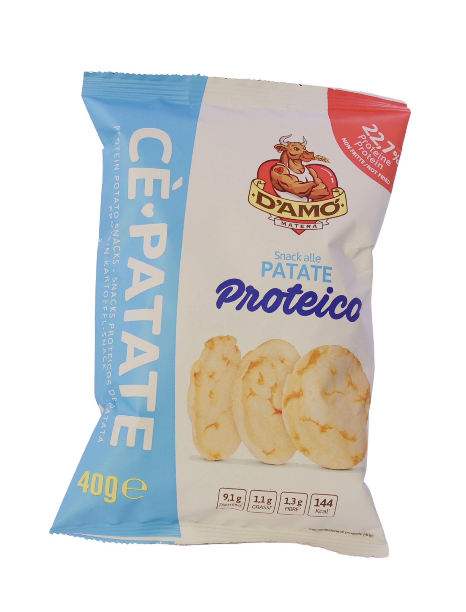 D`Amo, Snack alle Patate Proteico 40 g, Brot & Knabbern, 0,04 kg